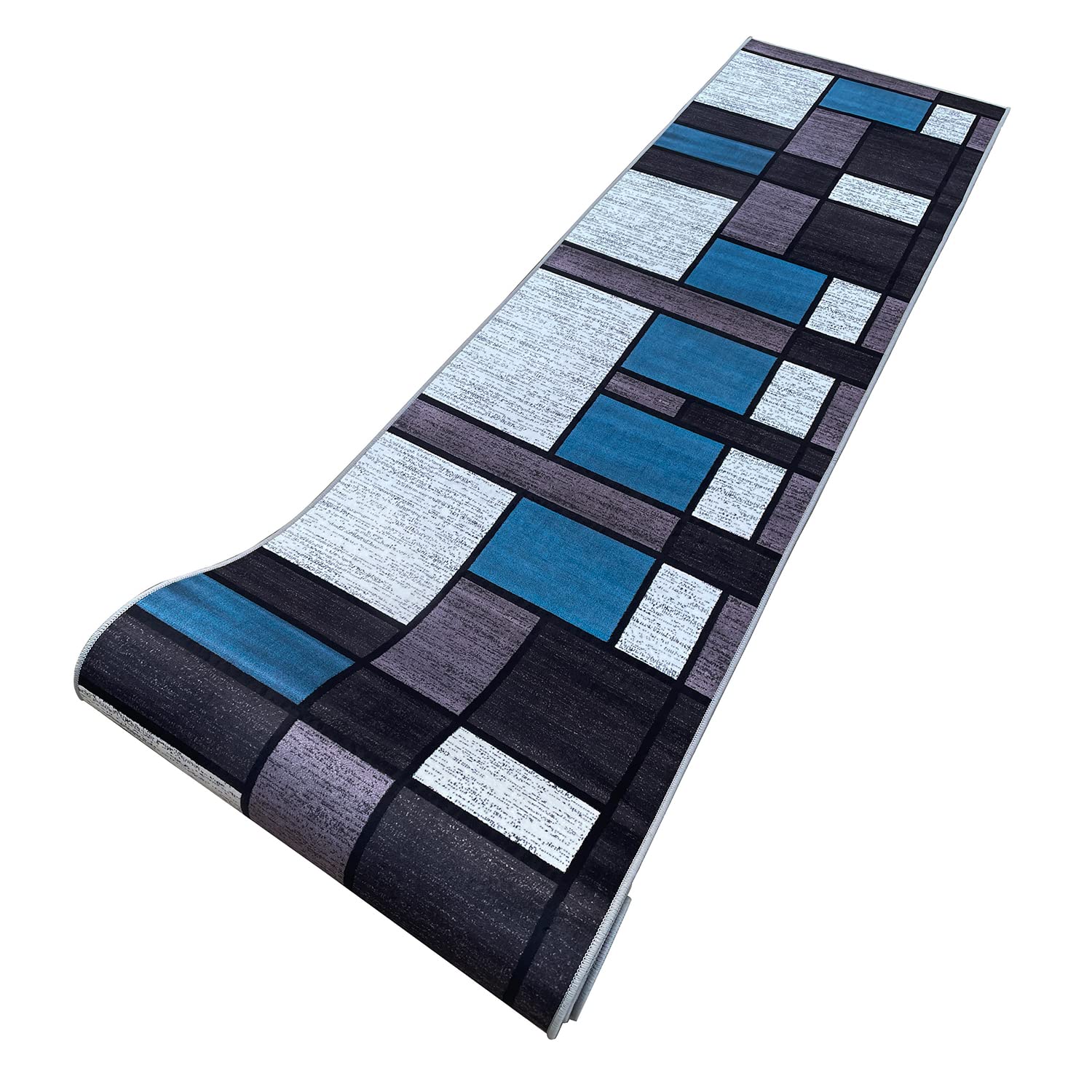 WL&ALLEN Hallway Runner Mat, Carefully Selected Fabric, Pattern 1, 3.1 x 94.5 inches (80 x 240 mm), Carpet, Pet Mat, Stylish Pattern, Non-Slip, Hallway Mat, Kitchen Mat, Soundproof, Entrance Mat, Rug, Amazon Exclusive Brand