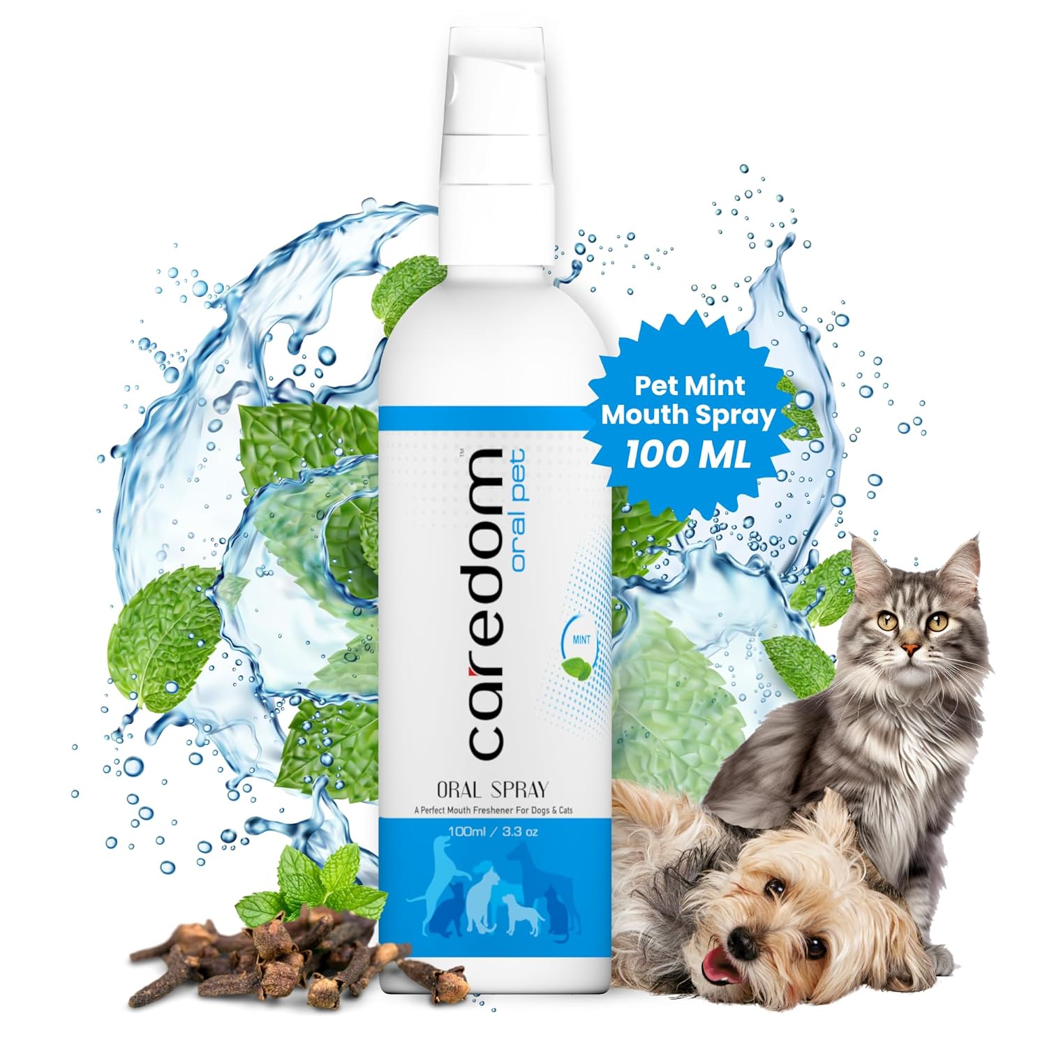 CAREDOM Oral Spray For Dogs Teeth | Mint Mouth Fresheners For Dogs & Cats | Dog Mouth Spray Fight Against Bad Breath,Plaque,Tartar,Gum & Oral Disease | Dog Dental Care | Cat & Dog Care Products(100ml) CAREDOM Oral Spray For Dogs Teeth | Mint Mouth Fresheners For Dogs & Cats | Dog Mouth Spray Fight Against Bad Breath,Plaque,Tartar,Gum & Oral Disease | Dog Dental Care | Cat & Dog Care Products(100ml)