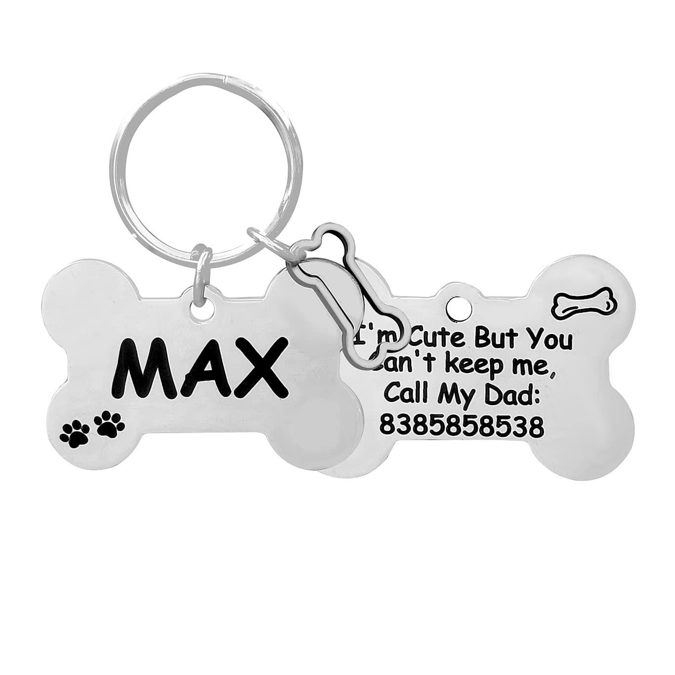 Jypr Customized Product’s Pet ID Tag Personalize Black Engraved on Stainless Steel Name Collar Tag for Your Loving Pet Dog, Cat, Puppy, Horse (Bone (Large), 48×32 mm) Jypr Customized Product’s Pet ID Tag Personalize Black Engraved on Stainless Steel Name Collar Tag for Your Loving Pet Dog, Cat, Puppy, Horse (Bone (Large), 48×32 mm)
