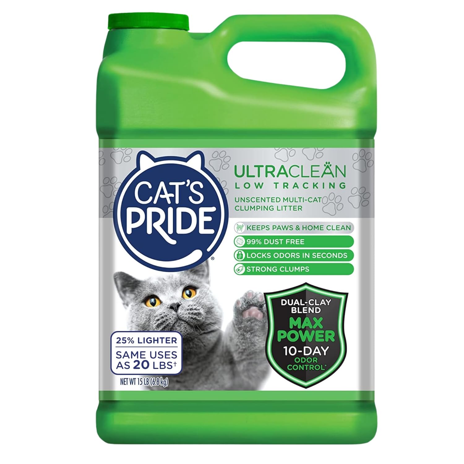 Cat’s Pride Max Power UltraClean Low-Tracking Multi-Cat Clumping Litter 15 Pounds, Unscented Cat’s Pride Max Power UltraClean Low-Tracking Multi-Cat Clumping Litter 15 Pounds, Unscented