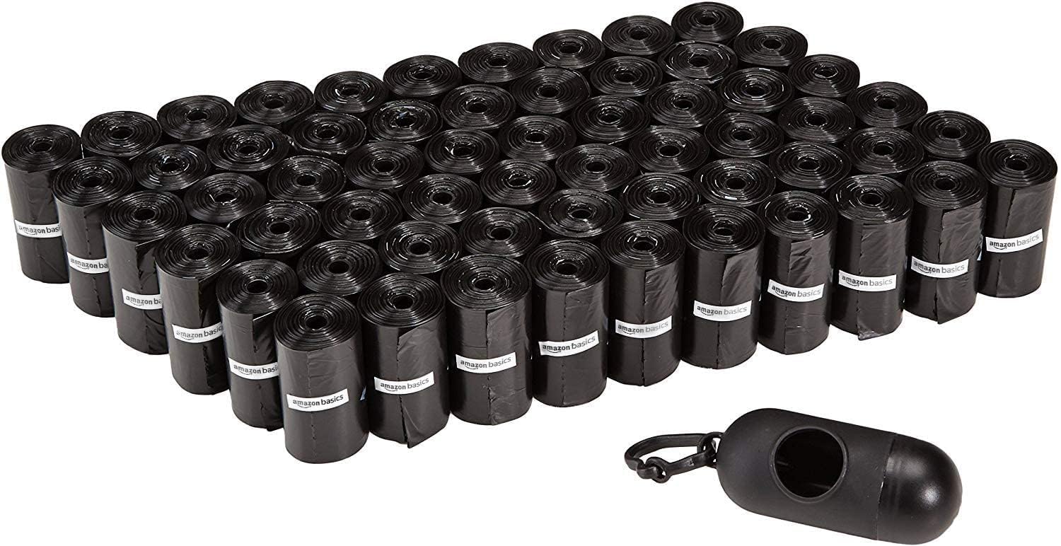 AmazonBasics Dog Waste Bags with Dispenser and Leash Clip (900 Count)