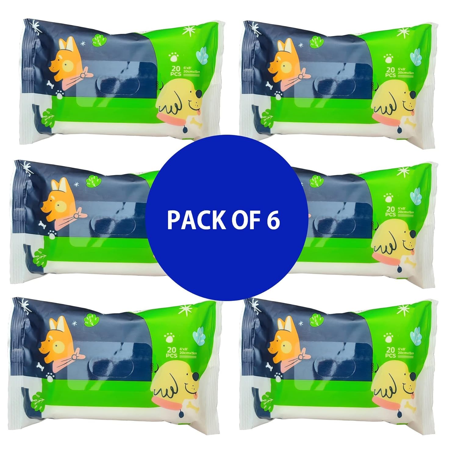 W9 Pet Products Super Saver Travel Friendly Soft Pet Wet Wipes Tissue for Dogs, Puppies & Pets with Fresh – Apple Scent 6″x 8″ – Pack of 20 Wipes. (Pack of 6) W9 Pet Products Super Saver Travel Friendly Soft Pet Wet Wipes Tissue for Dogs, Puppies & Pets with Fresh – Apple Scent 6″x 8″ – Pack of 20 Wipes. (Pack of 6)