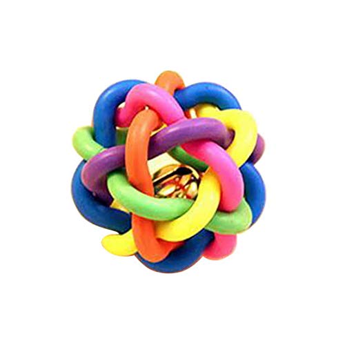 The Pets Company Rubber Multi Colour Wire Knot Ball with Bell for Puppy & Kitten