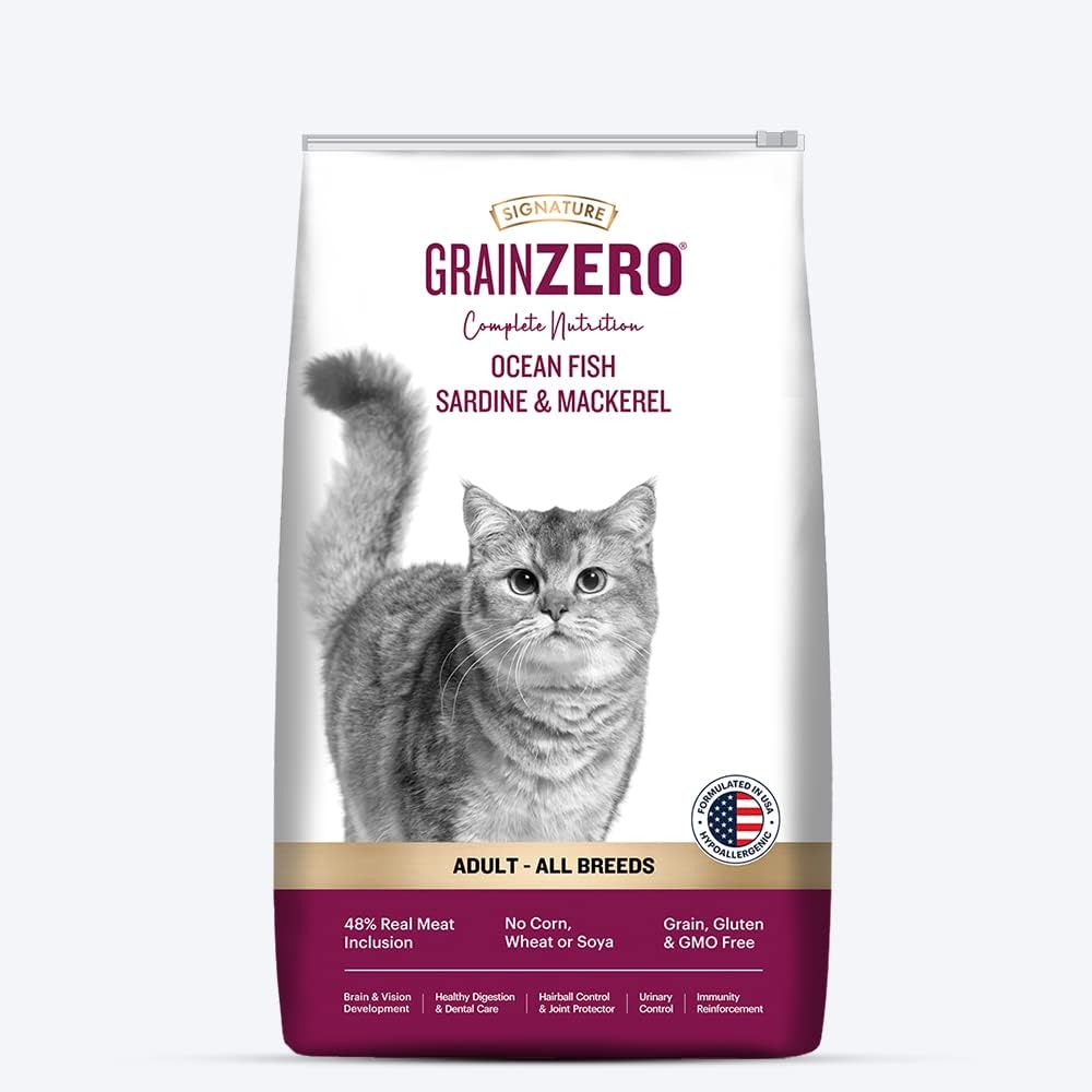 GRAIN ZERO PET FOOD Signature Ocean Fish Sardine & Mackerel Adult Cat Dry Food – 7 Kg