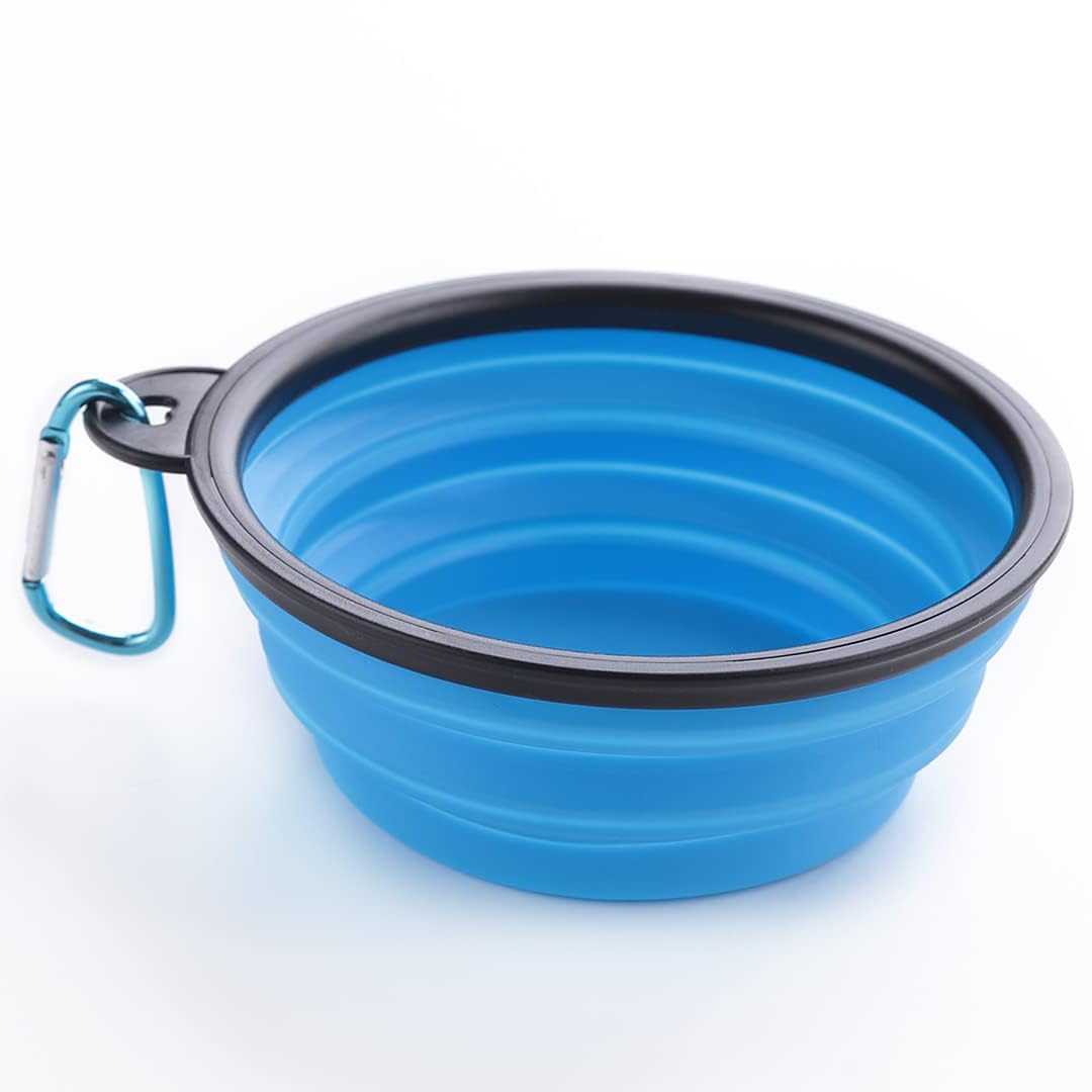 Heart Home Dog Food Bowl|Portable & Collapsible Cat & Dog Bowl|Reusable,Durable,Travel-Friendly|Easy to Store Pet Bowls|Perfect Dog Accessories for Indoor & Outdoor Use|LS198BL|Blue