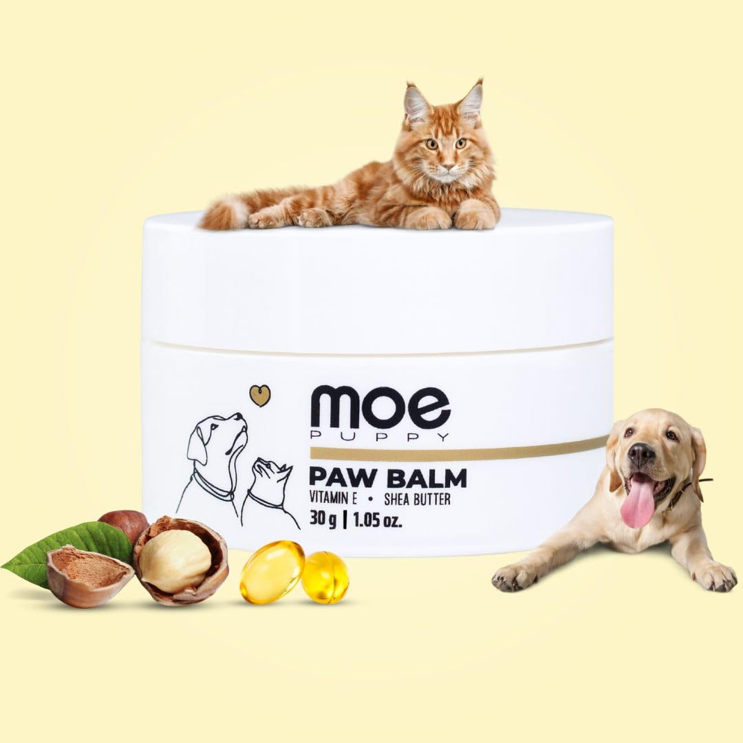 Moe Puppy Natural Paw Balm for Dogs & Cats | Lick Safe Paw Balm for Cracked & Dry Paws and Nose | Heals, Repairs & Moisturizes Paws, Elbows & Dry Itchy Nose (30 g) (Pack of 1) Moe Puppy Natural Paw Balm for Dogs & Cats | Lick Safe Paw Balm for Cracked & Dry Paws and Nose | Heals, Repairs & Moisturizes Paws, Elbows & Dry Itchy Nose (30 g) (Pack of 1)