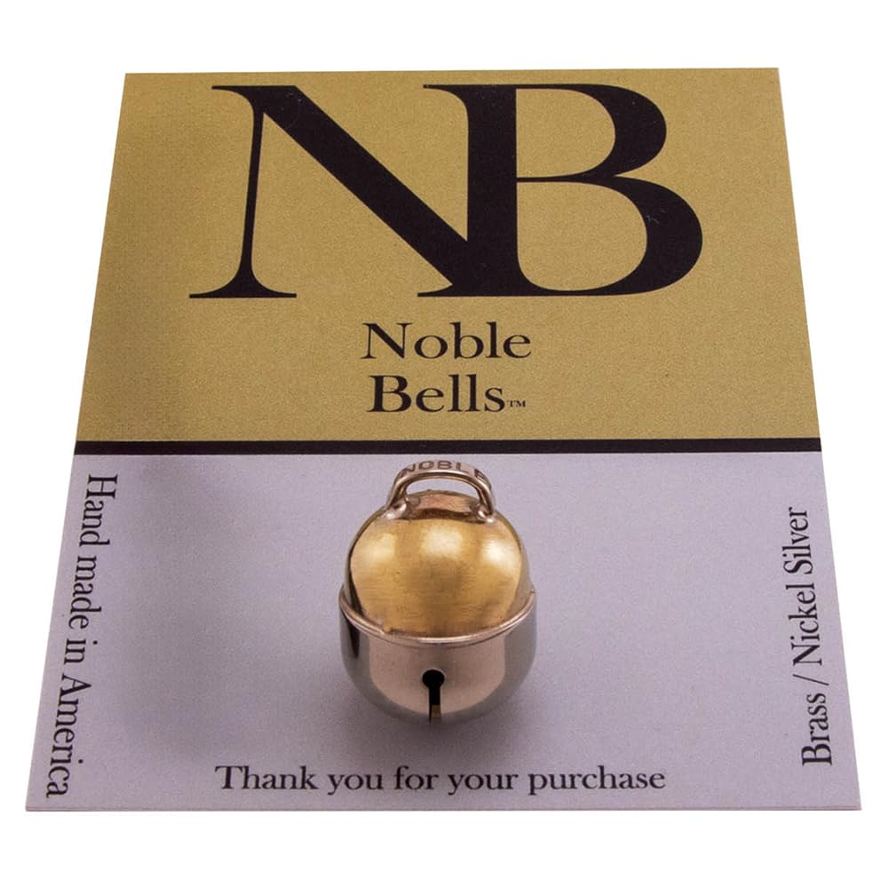 Noble Bells – Handmade in USA, Extra Loud Multifaceted Clacker, Collar Bell for Cats and Dogs, Premium Brass and Nickel Silver Noble Bells – Handmade in USA, Extra Loud Multifaceted Clacker, Collar Bell for Cats and Dogs, Premium Brass and Nickel Silver