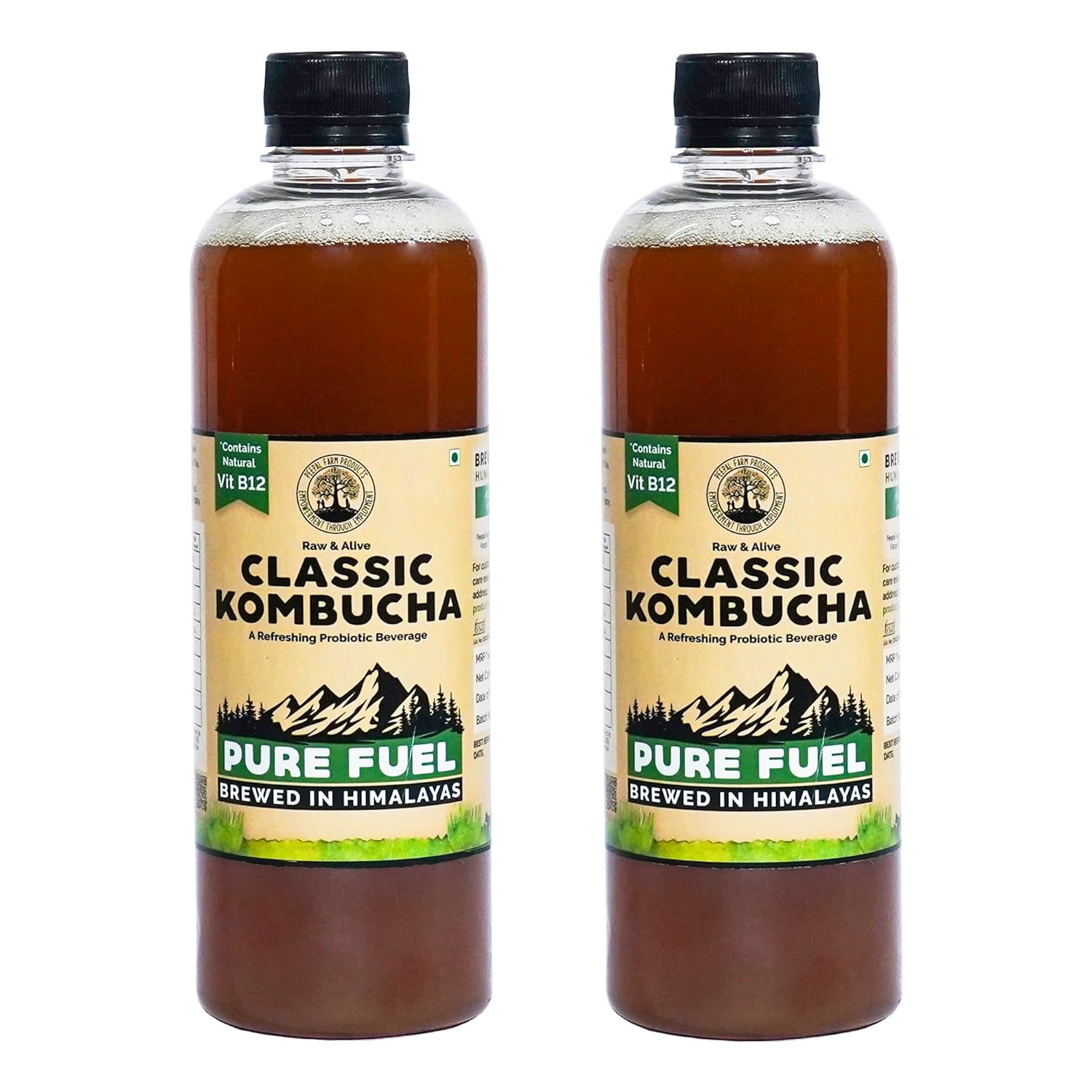 Peepal Farm Products Farm Handcrafted Classic Kombucha Black Tea Liquid, Pack Of 2(500Ml Each) Contains B12 Naturally,1400 Grams Peepal Farm Products Farm Handcrafted Classic Kombucha Black Tea Liquid, Pack Of 2(500Ml Each) Contains B12 Naturally,1400 Grams