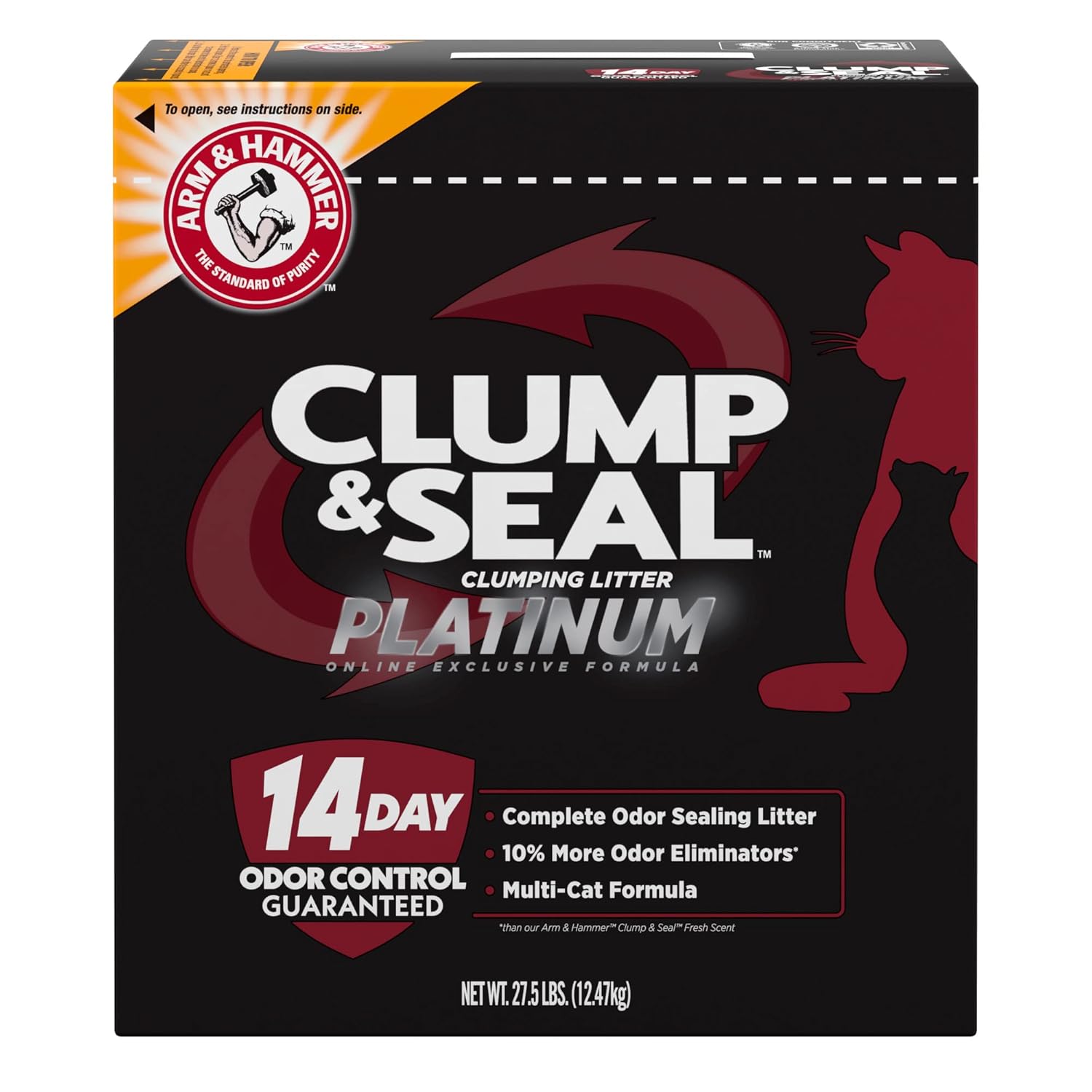 Arm & Hammer Clump & Seal Platinum Litter, Multi-Cat, 27.5 lbs