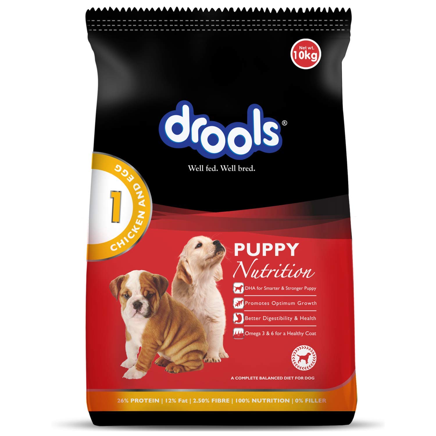 Drools Chicken And Egg Puppy Dry Dog Food , 10Kg, 1 Count