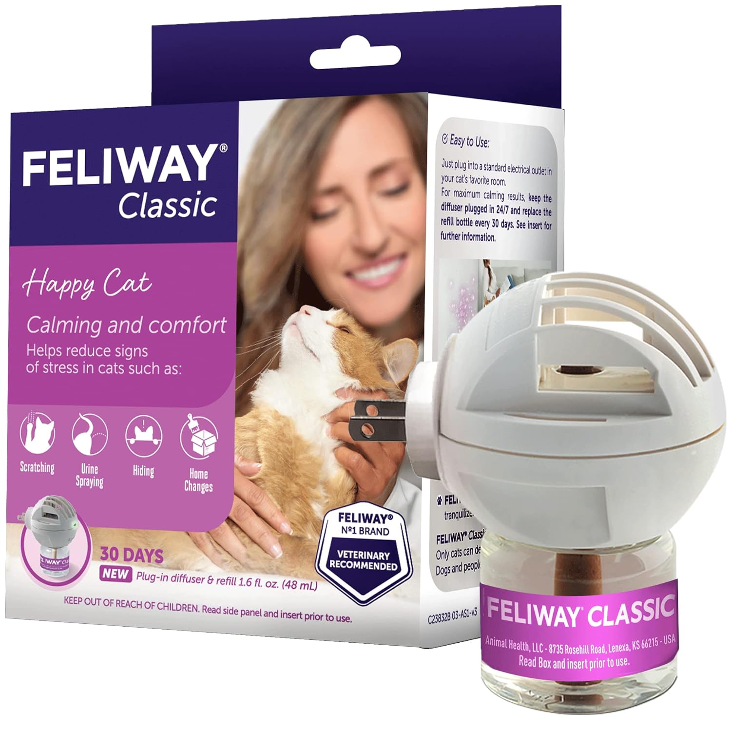 CEVA Animal Health C23830C Feliway Starter Kit Diffuser, 48ml