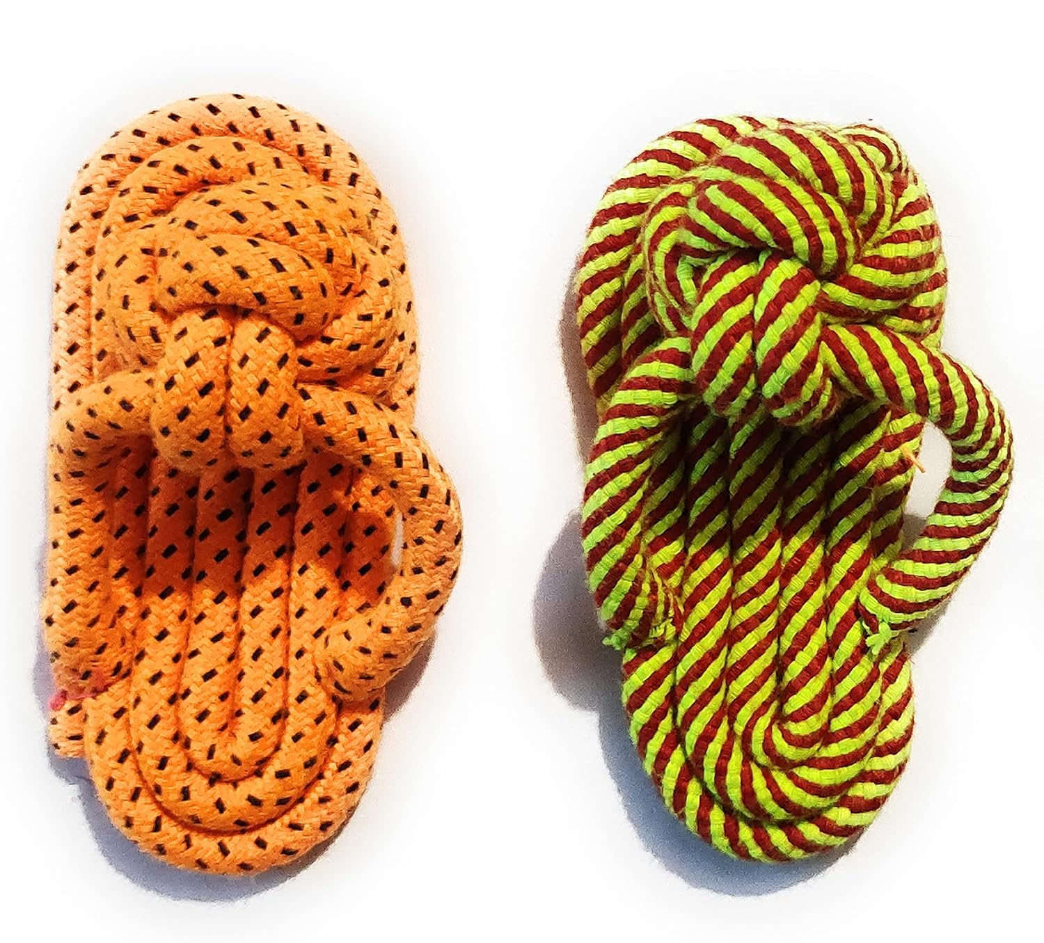 Tame Love™ Chew Dog Toys Slipper Playing Dog Chew Toy Cotton Poly Mix Chew Toys Pack of 2 – Suitable for Small and Medium Puppies Improve Dental Health Hand Made Toys