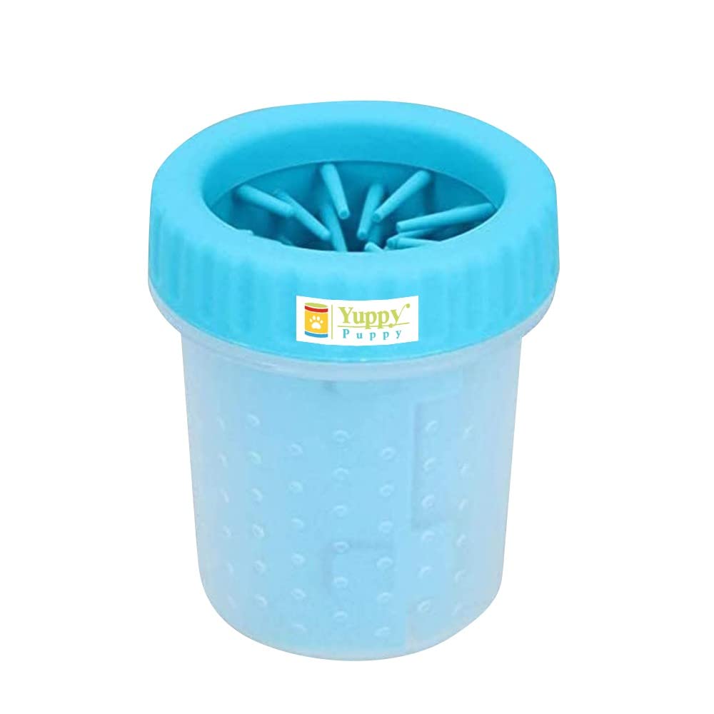 Yuppy Puppy Dog Paw Washing Cup Pet Paw Cleaner Portable Dog Paw Washer with Soft Silicone Bristles for Quickly Cleaning Pets Muddy Feet Color May Vary (Paw Cleaner – Small)