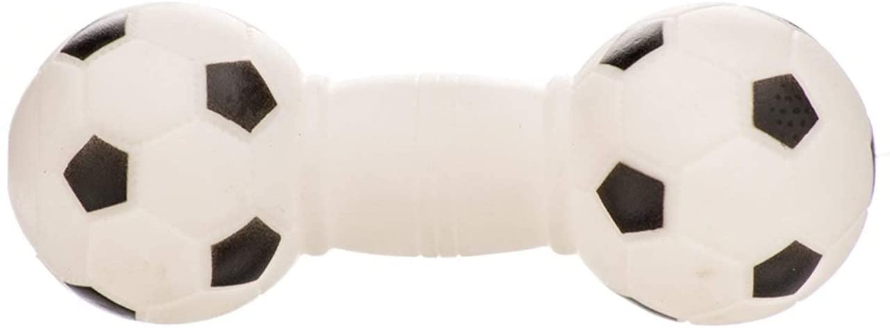 Dog Trust Dog Toys Football Dumbbell Shaped Dog Squeeze Squeaky Pet Chew Toy- Large, Colour May Vary Dog Trust Dog Toys Football Dumbbell Shaped Dog Squeeze Squeaky Pet Chew Toy- Large, Colour May Vary