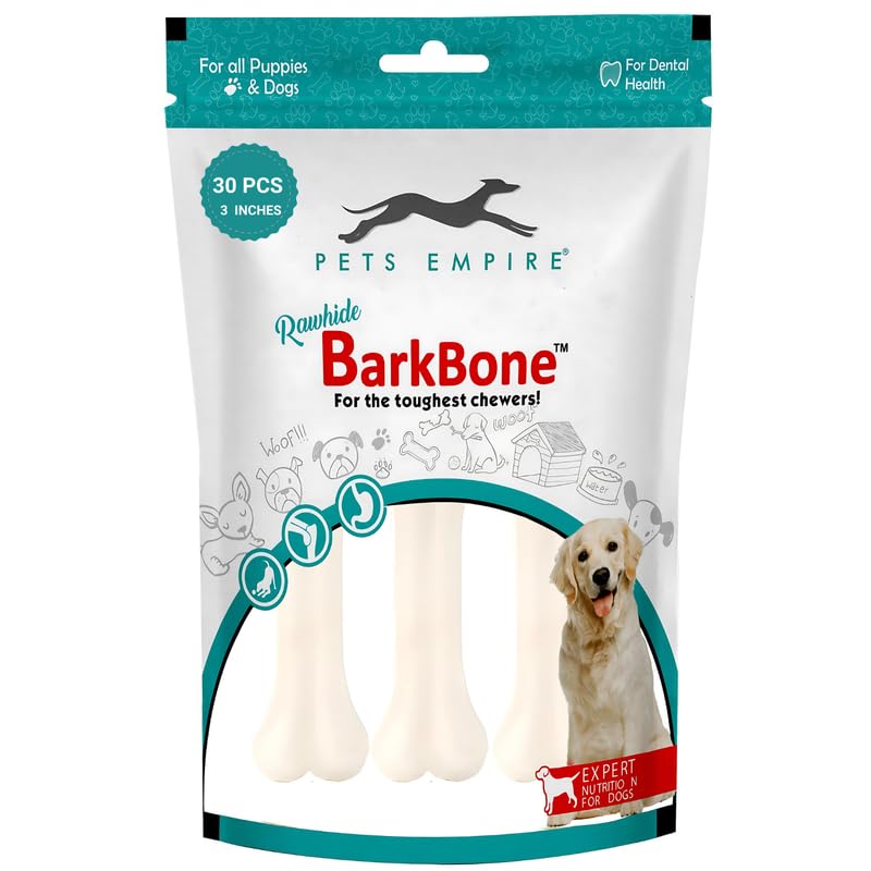 Pets Empire Rawhide Bone for Dogs | Pack of 3inch 30pcs | Rawhide Pressed Chew Stick Young Adult Dog Treat & Dog Food | Dog Treats for Medium Breeds Size Dogs Pets Empire Rawhide Bone for Dogs | Pack of 3inch 30pcs | Rawhide Pressed Chew Stick Young Adult Dog Treat & Dog Food | Dog Treats for Medium Breeds Size Dogs