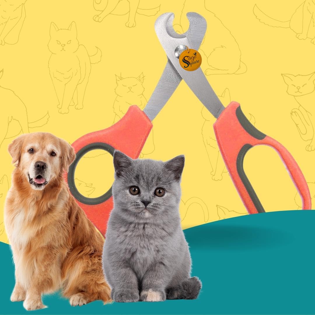 Sage Square Dog Nail Cutter Scissor Color Multicolor, Red Blu Blck – Premium Stainless Steel Clippers Safe and Effortless Nail Trimming for Large Dogs, Cats, Puppies, Sage Square Dog Nail Cutter Scissor Color Multicolor, Red Blu Blck – Premium Stainless Steel Clippers Safe and Effortless Nail Trimming for Large Dogs, Cats, Puppies,