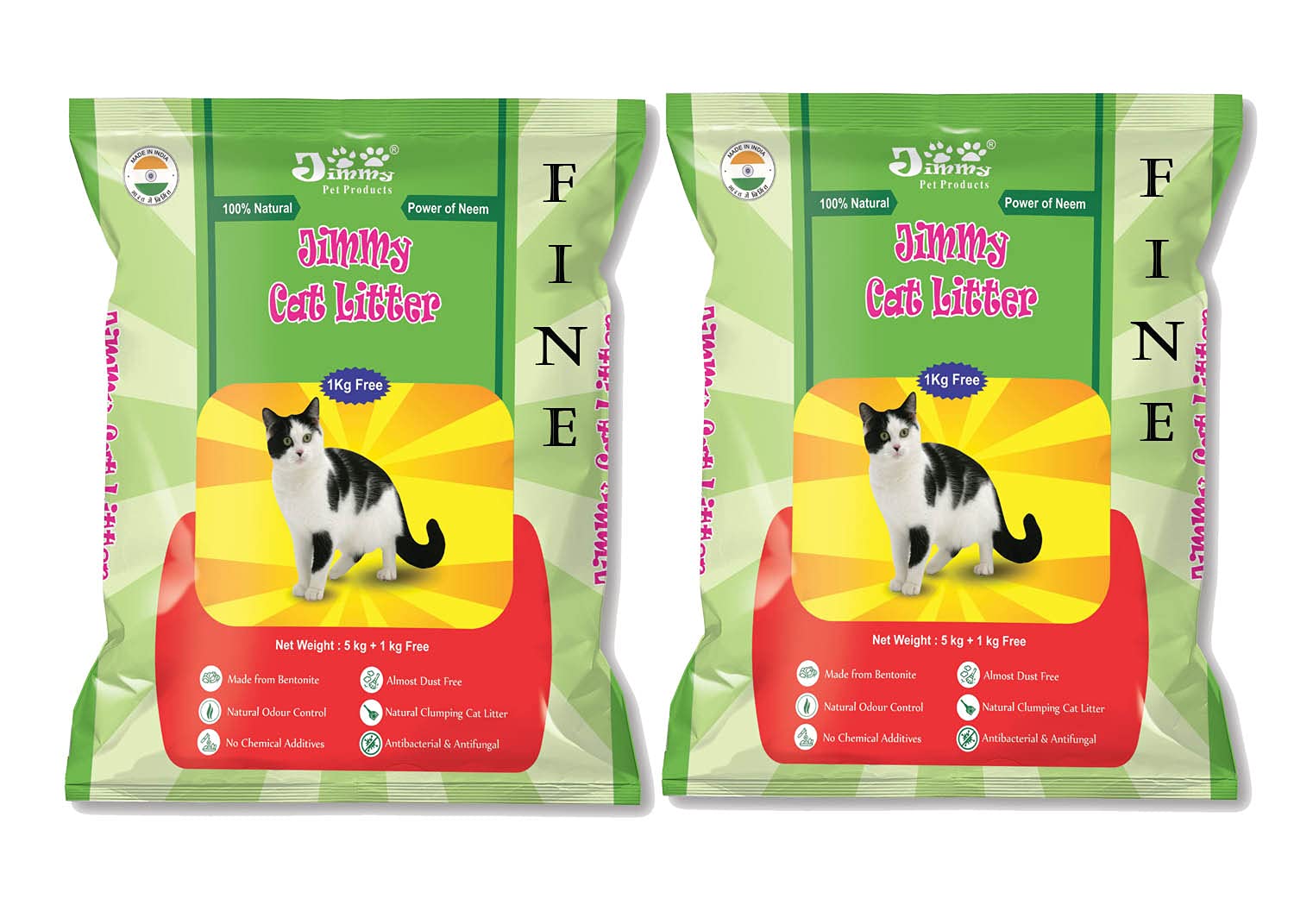JiMMy Pet Products Clumping Bentonite Cat Litter Sand Fine Litter Sand for cat (12 Kg)
