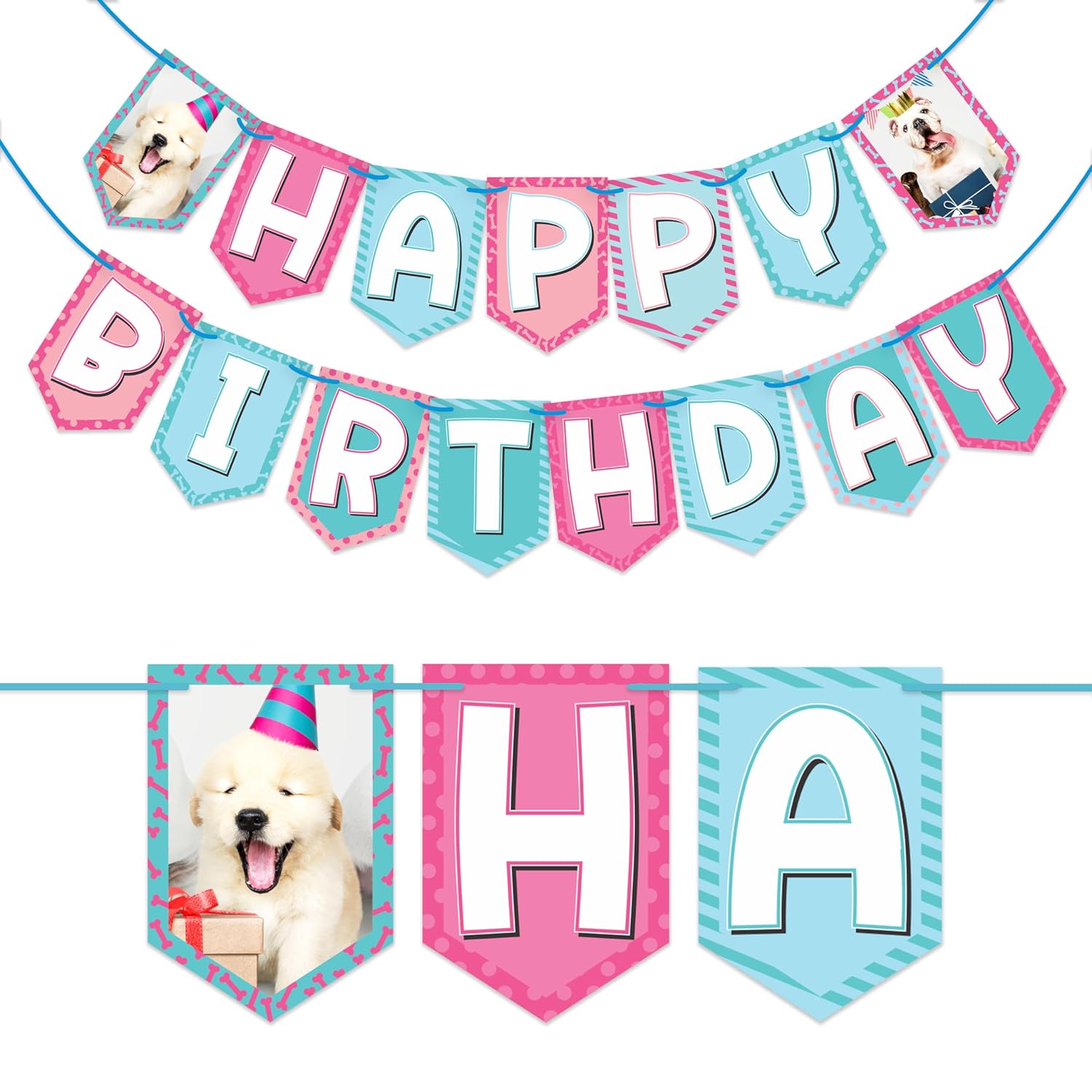 WOBBOX Dog Birthday Decoration Bunting Banner, Dog Birthday Accessories Decoration (Design 2) WOBBOX Dog Birthday Decoration Bunting Banner, Dog Birthday Accessories Decoration (Design 2)