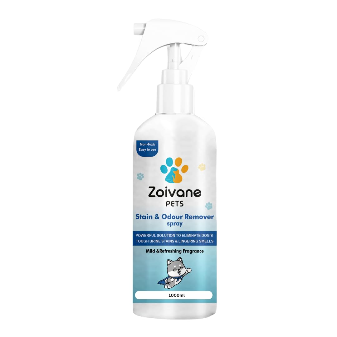 Zoivane Pet Stain & Odor Spray Eliminator Spray (1 Liter) | Refreshing Mild Fragrance | for Dogs & Cats Odours | Pet Urine Smell Eliminator | Pet Safe | Removes Tough Stains Zoivane Pet Stain & Odor Spray Eliminator Spray (1 Liter) | Refreshing Mild Fragrance | for Dogs & Cats Odours | Pet Urine Smell Eliminator | Pet Safe | Removes Tough Stains