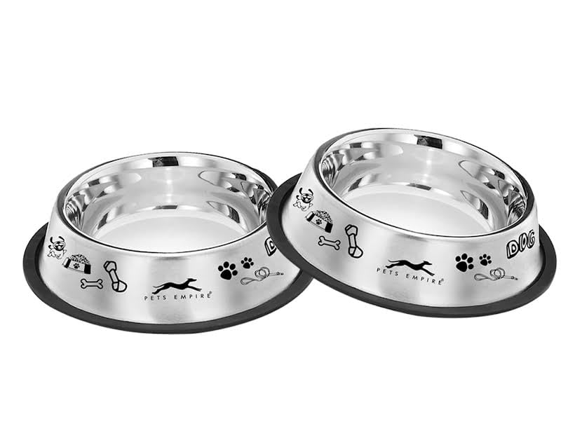 Pets Empire Stainless Steel Printed Dog Bowl for Food and Water for Medium Breed Adult Dogs & Giant Breed Puppies | Large (700ml) (Buy 1 Get 1 Free) Pets Empire Stainless Steel Printed Dog Bowl for Food and Water for Medium Breed Adult Dogs & Giant Breed Puppies | Large (700ml) (Buy 1 Get 1 Free)