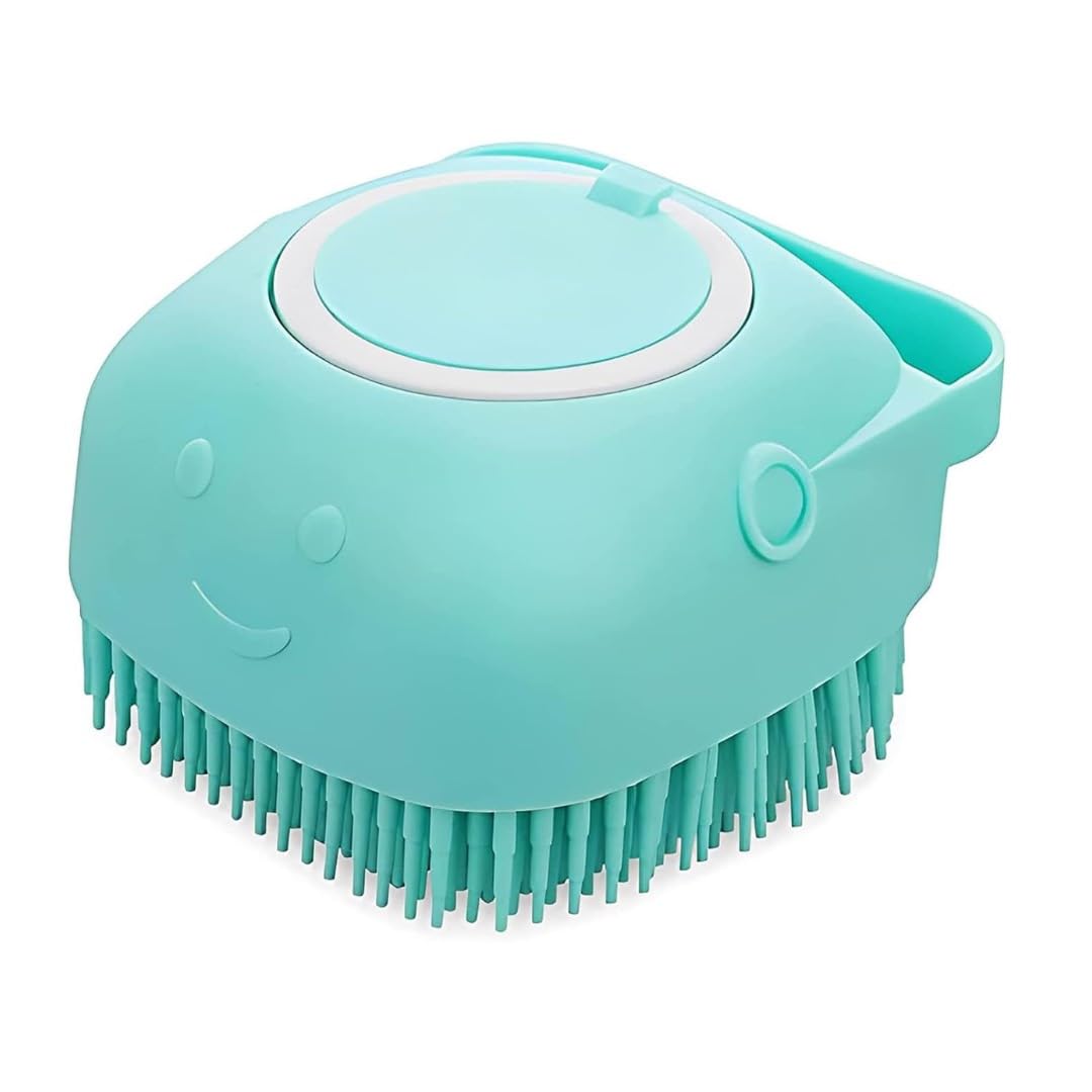 URBANPET Dog Brush, Dog Bath Brush for Grooming & Bathing, Dog Washing Brush for Labrador, German Shepherd, Golden Retriever |Dog Cat Bath Brush| Massage Brush Soft Silicone Rubber- Any Color – Pack of 1