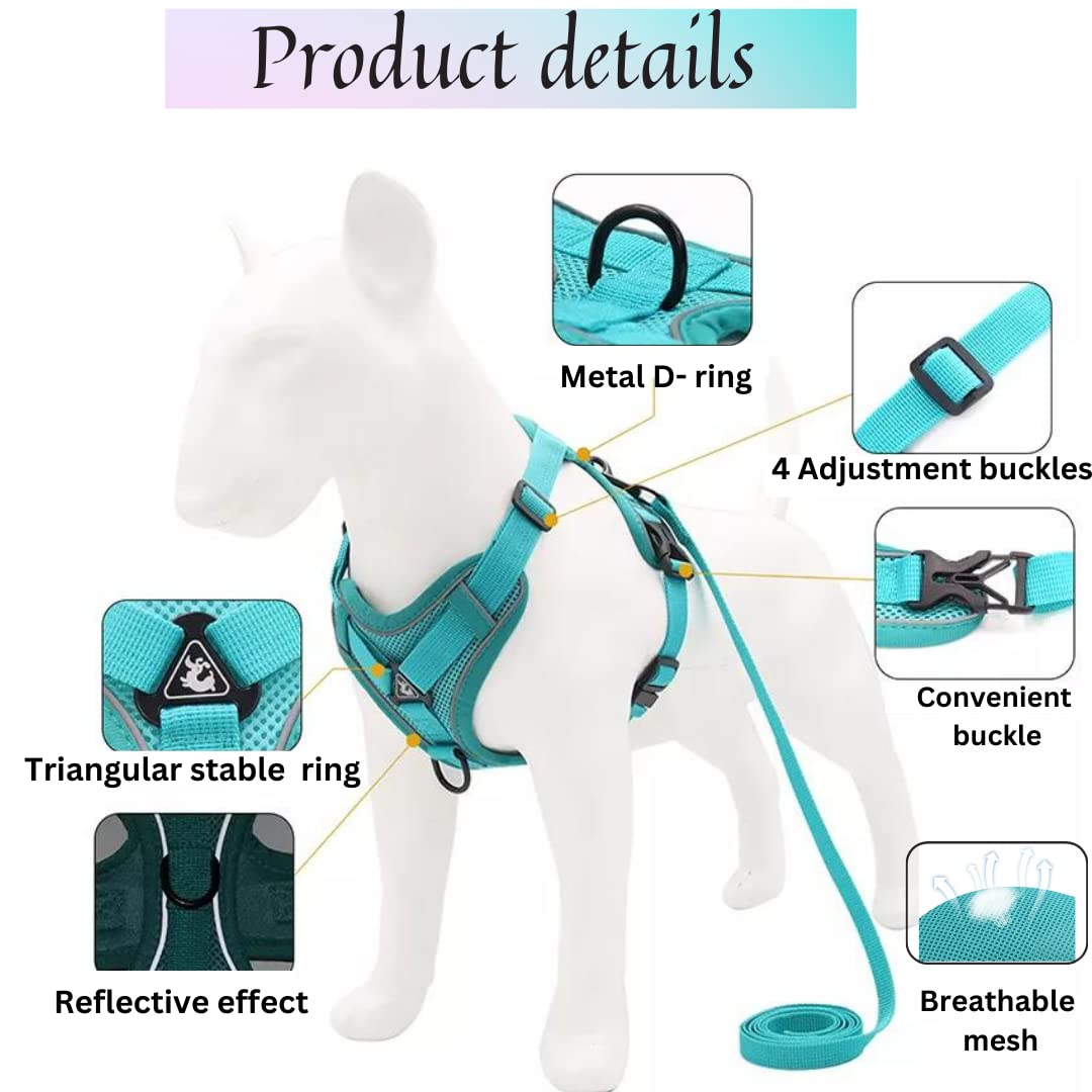 TruBest Small Dog Vest Harness | Puppy Dog Or Cat Vest Harness | Dog Harness With Nylon Leash | Soft & Breathable | Reflective Escape Proof | No Pull No Choke Harness (Small, Pink)