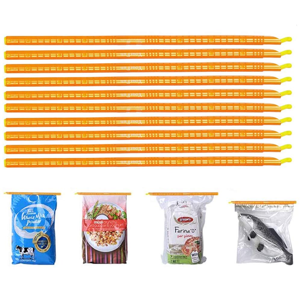 INOVERA (LABEL) Plastic Airtight Leakproof Bag Sealer Sealing Clips Sticks Chips, Pack of 20 (Assorted Color, Made in India)