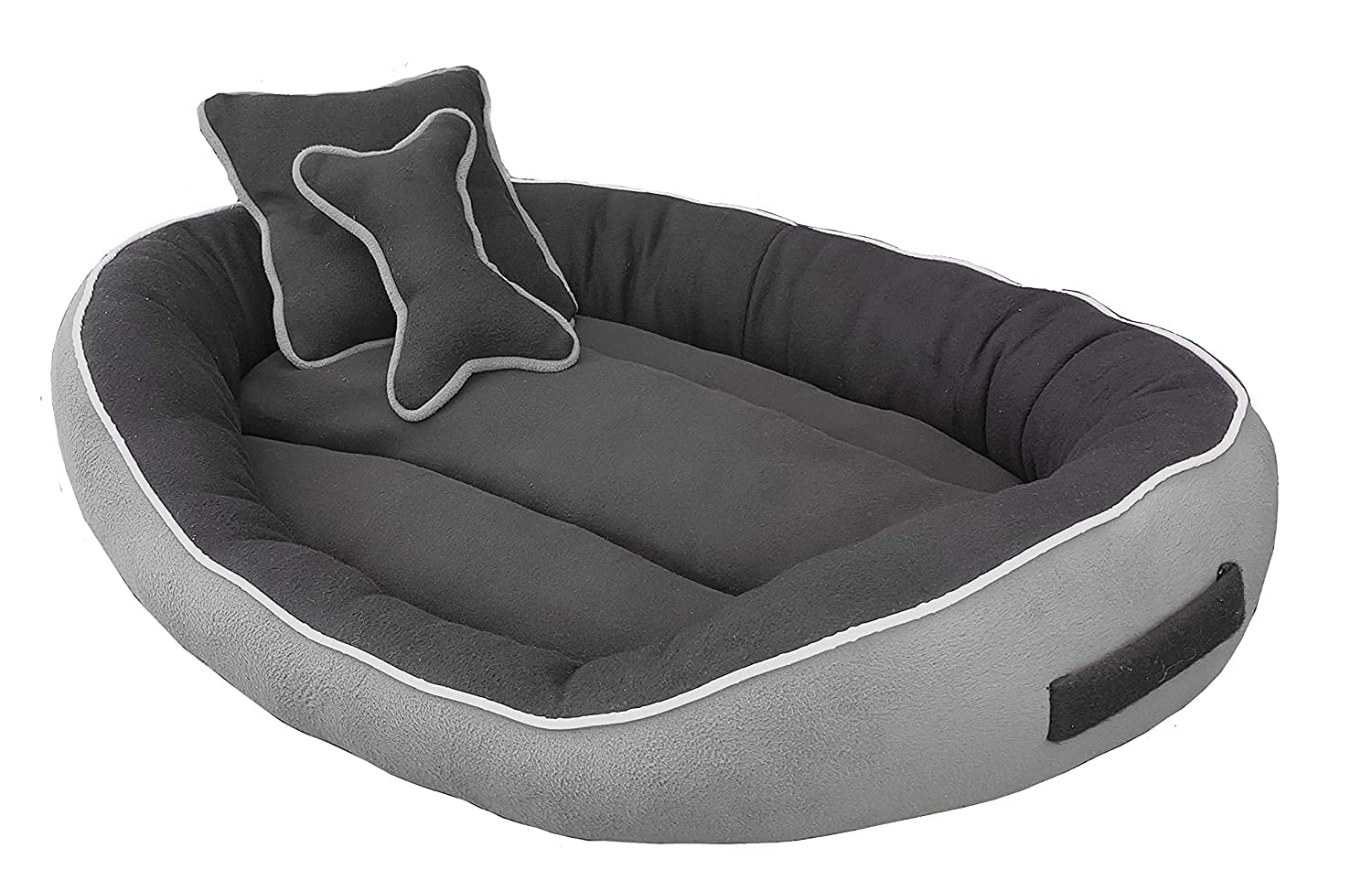 MUDDY PAWS Polyester Dog Bed & Cat Bed Grey & Black Color Anti-Skid Bottom & Machine Washable(Reversible)-Medium MUDDY PAWS Polyester Dog Bed & Cat Bed Grey & Black Color Anti-Skid Bottom & Machine Washable(Reversible)-Medium