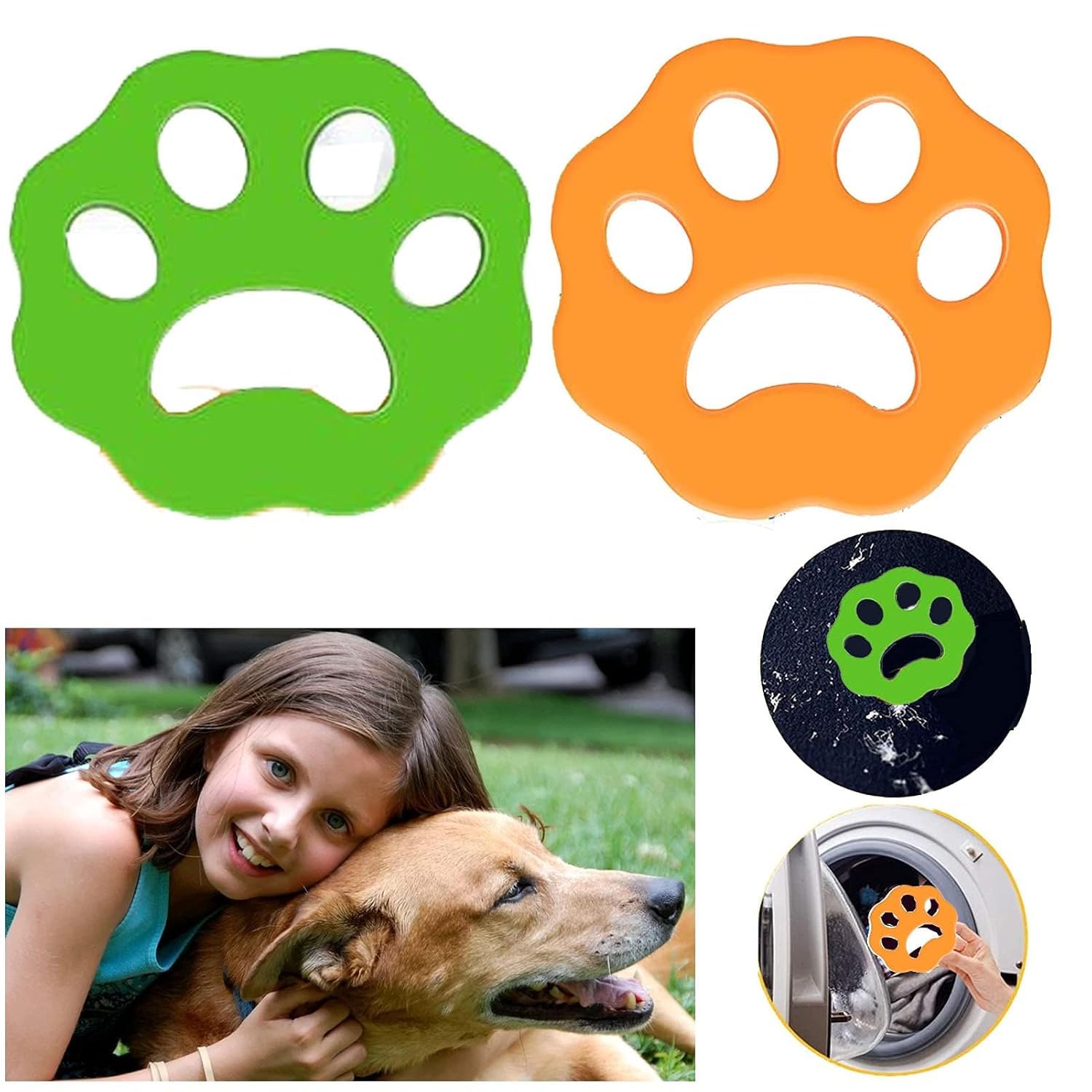 Silicone Dog Pattern Hair Remover, Pet Hair Remover Washing Machine Accessories, Cat Dog Fur Lint Hair Remover, Clothes Dryer Reusable Cleaning Laundry Dryer Catcher (Four PIS)