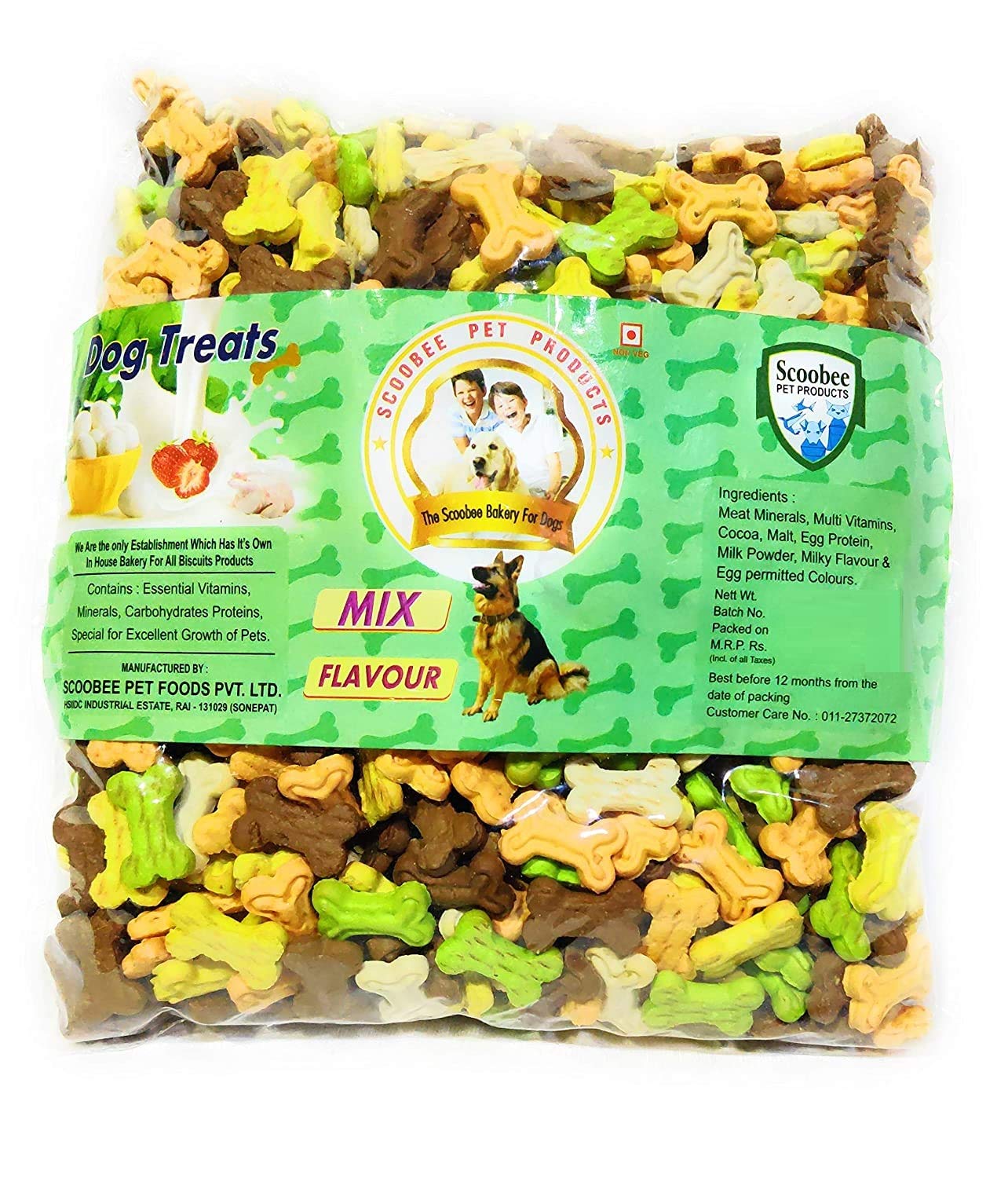 Scoobee Pet Products | Mix Flavour Biscuits for Dog Treat | Ideal for All Breed of Dogs | Pack of 1 kg.