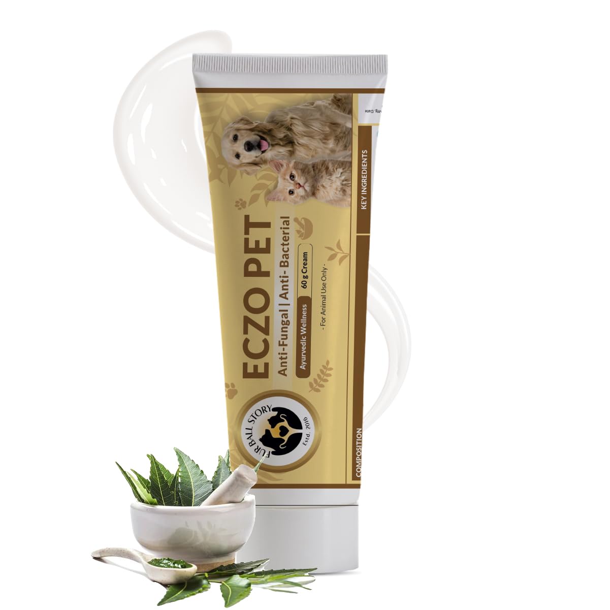 Fur Ball Story ECZO PET Cream 60g – Anti-Bacterial, Antiseptic, and Antiallergic Cream for Pets (All Life Stages)
