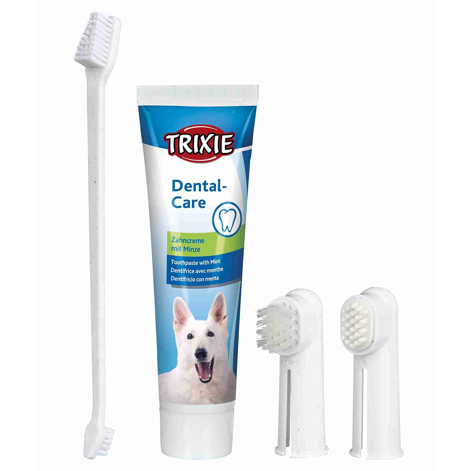 Trixie Dog Dental Hygiene Kit with Toothpaste and Brush for Adult, Manual, White, Pack of 1 Trixie Dog Dental Hygiene Kit with Toothpaste and Brush for Adult, Manual, White, Pack of 1