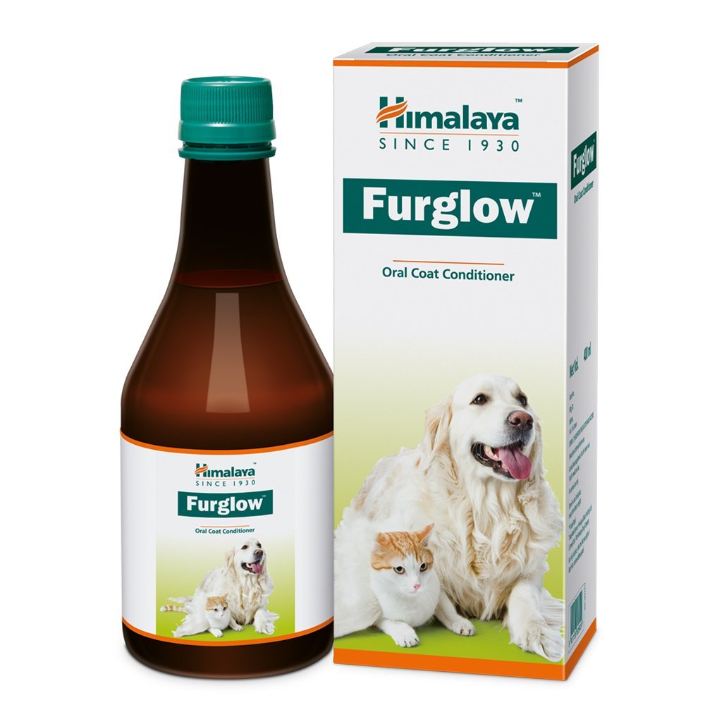 Himalaya Furglow Oral Coat Conditioner | Skin & Coat Tonic | Enhances Coat Shine & Improves Skin Health | Salmon Flavour | 200 ml