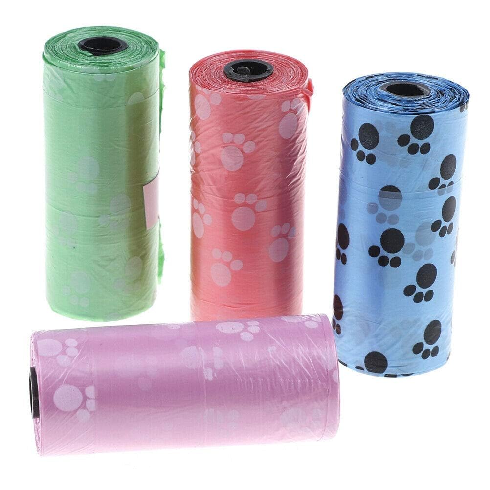 Dog Poop Bags, Dog Waste Pick Up Biodegradable Garbage Bags, Dispenser Fitting, (5 Rolls 15 Bags Each Roll), 75 Bags Refill