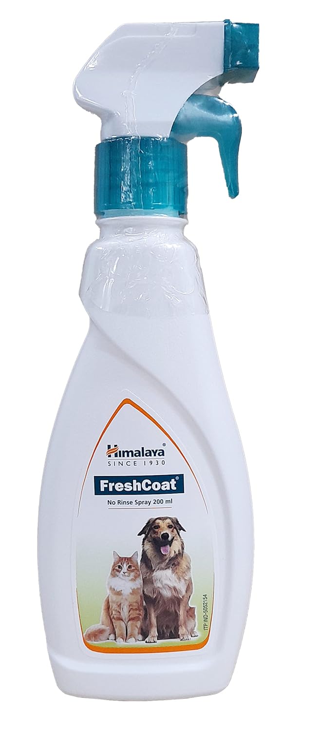 Himalaya Wellness Company, Freshcoat Dry Bath Shampoo for Dogs & Cats- 200ml I Improves Skin Health & Hygiene I Waterless I for Quick Freshness I Removes Odor I Enriched with Herbs I Effective & Safe Himalaya Wellness Company, Freshcoat Dry Bath Shampoo for Dogs & Cats- 200ml I Improves Skin Health & Hygiene I Waterless I for Quick Freshness I Removes Odor I Enriched with Herbs I Effective & Safe