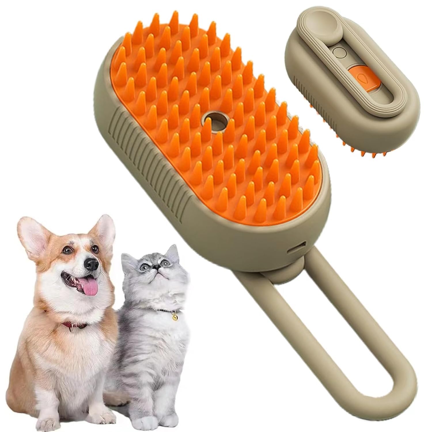 3 In1 Pet Steam Brush – One-Touch Spray Pet Hair Removal Tool 360°Rotating Handle Cat Brush With Steam Silicone Massage Comb Cat Brush For Shedding Multifunctional Dog Hair Brush