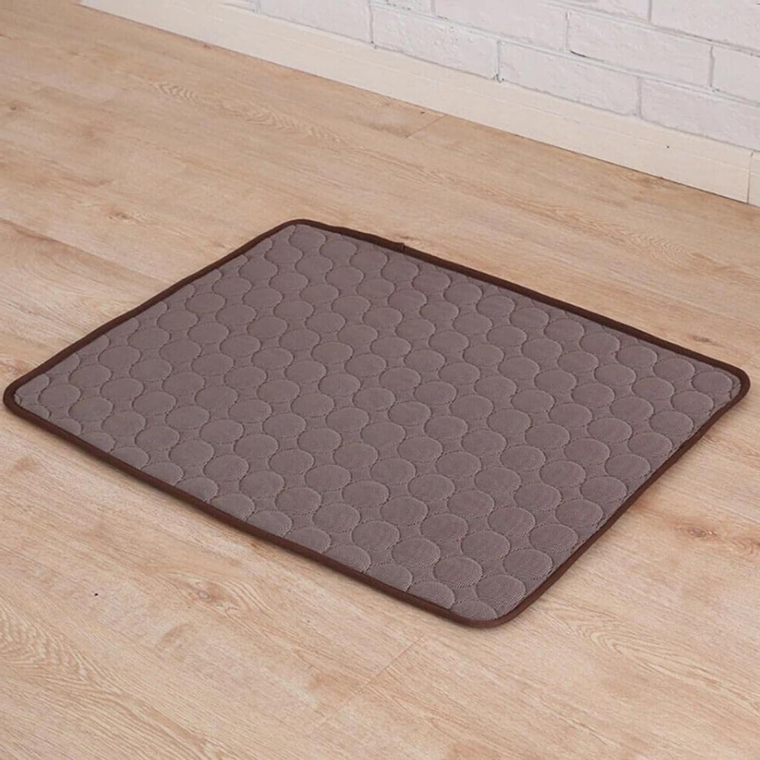 Kuber Industries Rectangular Dog & Cat Bed|Premium Cool Ice Silk with Polyester with Bottom Mesh|Multi-Utility Self-Cooling Pad for Dog & Cat|Light-Weight & Durable Dog Bed|ZQCJ001C-XS|Coffee