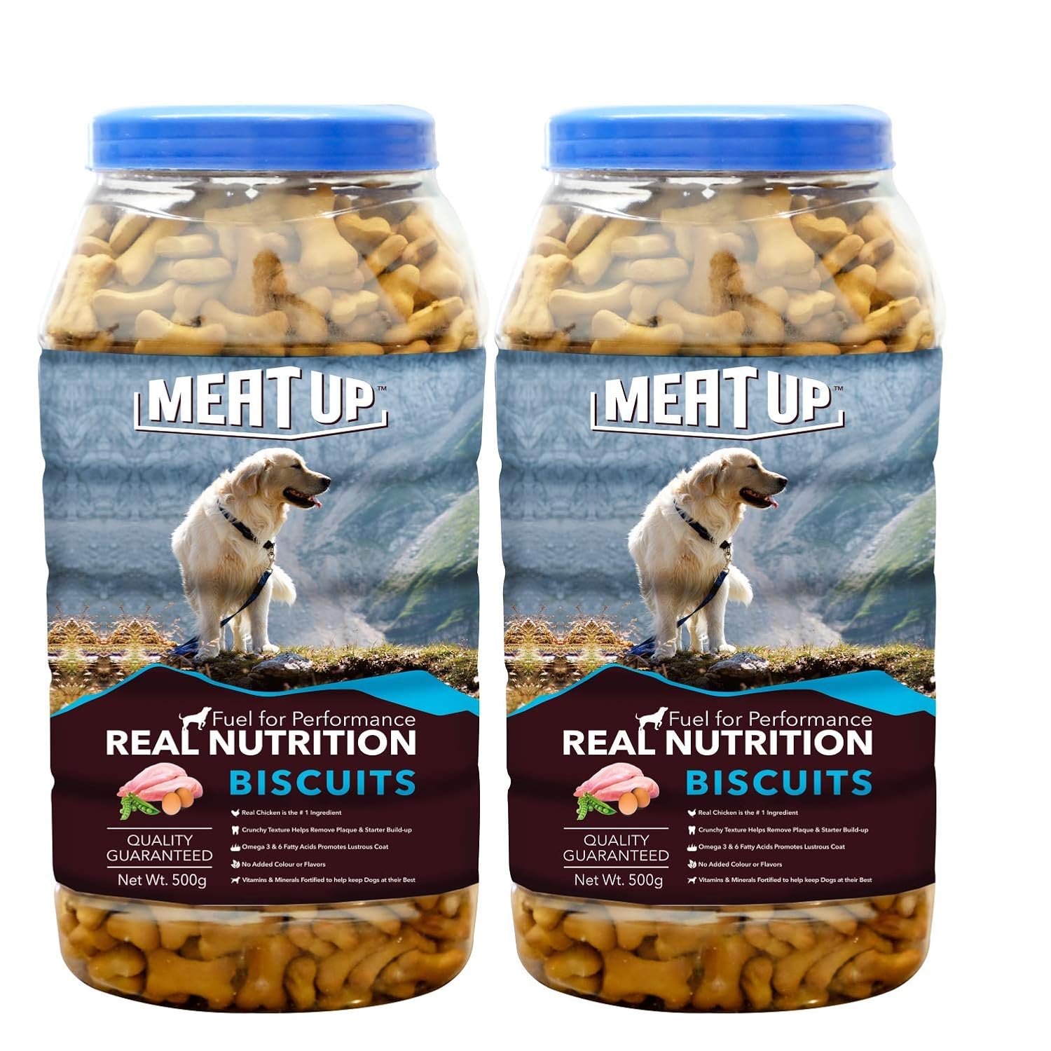 Meat Up Mutton Flavour, Real Chicken Biscuit For Dog of All Life Stages, 500g (Buy 1 Get 1 Free) Meat Up Mutton Flavour, Real Chicken Biscuit For Dog of All Life Stages, 500g (Buy 1 Get 1 Free)