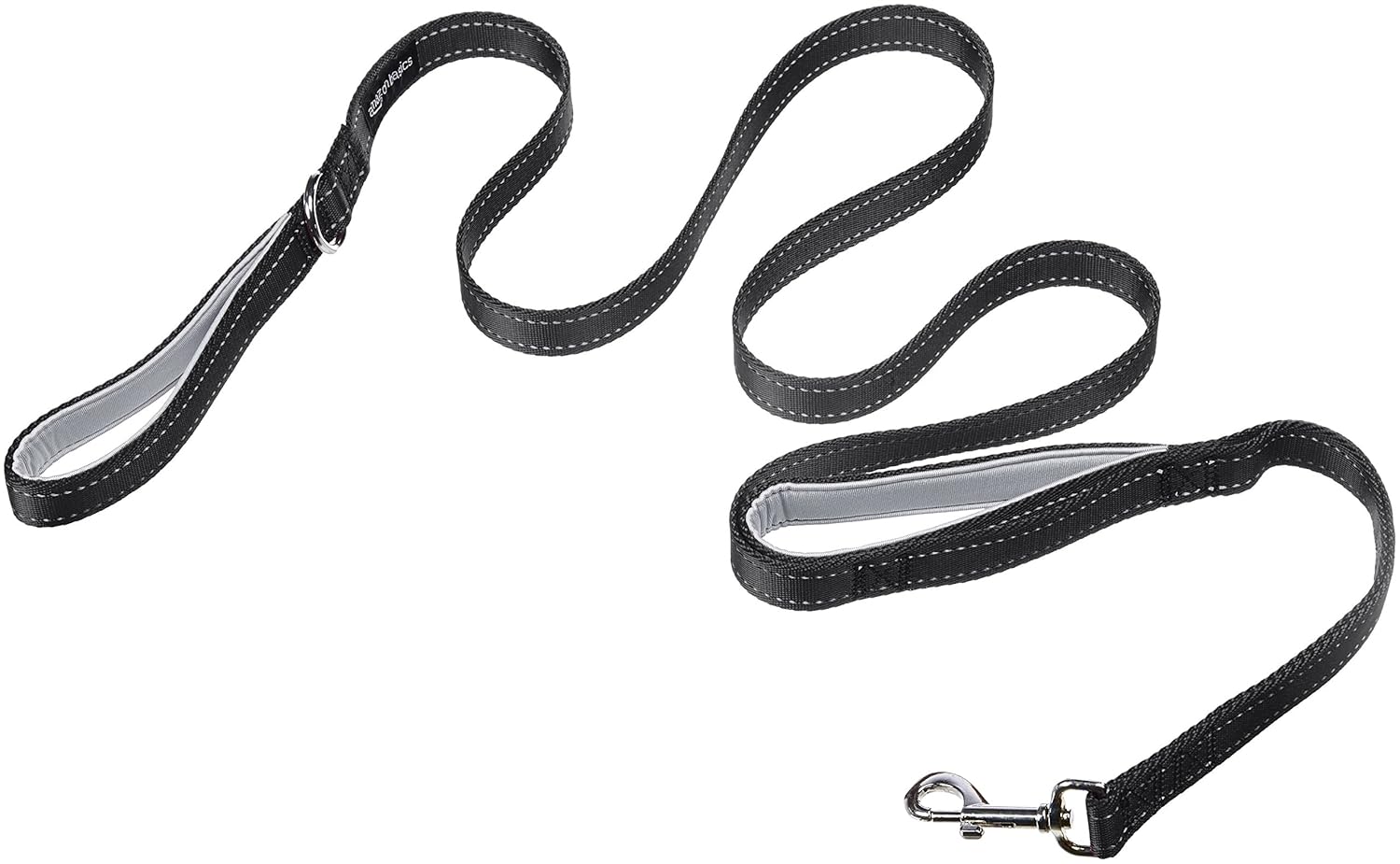 Amazon Basics Double Handle Light Reflecting Dog Leash | 6 Feet/ 182 cm | Black | Strong Hook for Training and Walking Dogs | 2 Padded Handles Amazon Basics Double Handle Light Reflecting Dog Leash | 6 Feet/ 182 cm | Black | Strong Hook for Training and Walking Dogs | 2 Padded Handles