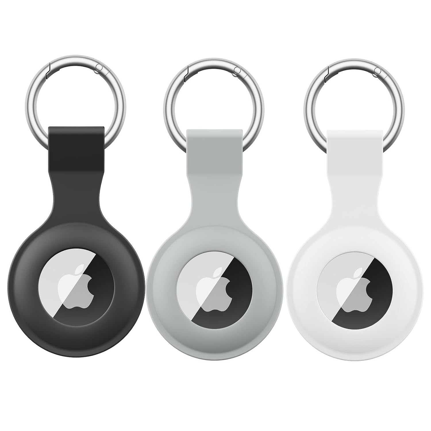 Meliya 3 Pack Airtag Holder Keychain, Silicone GPS Case Key Ring for Air Tags-3, Key Chain Accessories for Apple Item Finder Tracker, Airtag Cover for Pet, Waterproof Airtag Holder