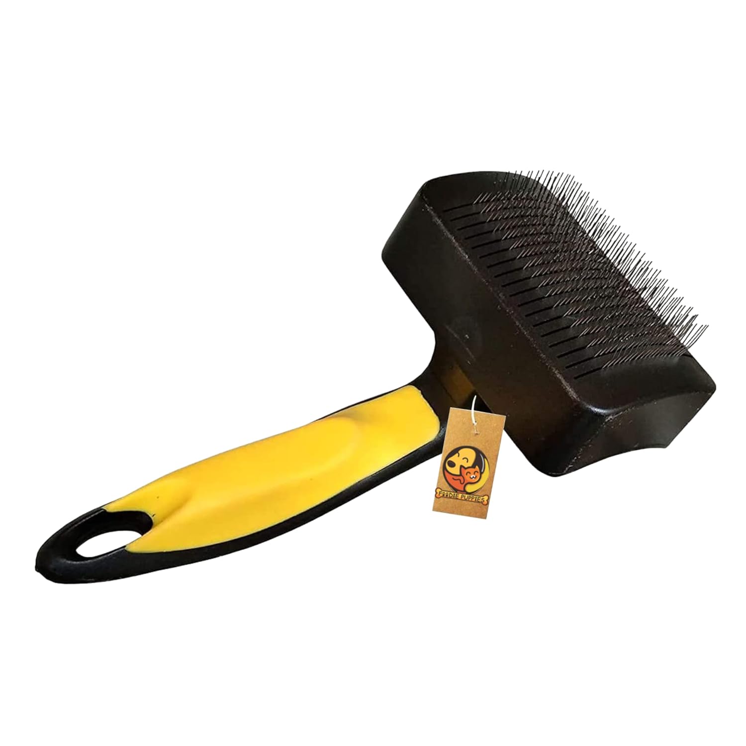 Foodie Puppies Pet Grooming Slicker Brush for Puppies, Dogs, and Cats – (Yellow – Medium) | Removes Loose Undercoat Mats and Tangled Hair | Massaging Tool for Long and Short Hair