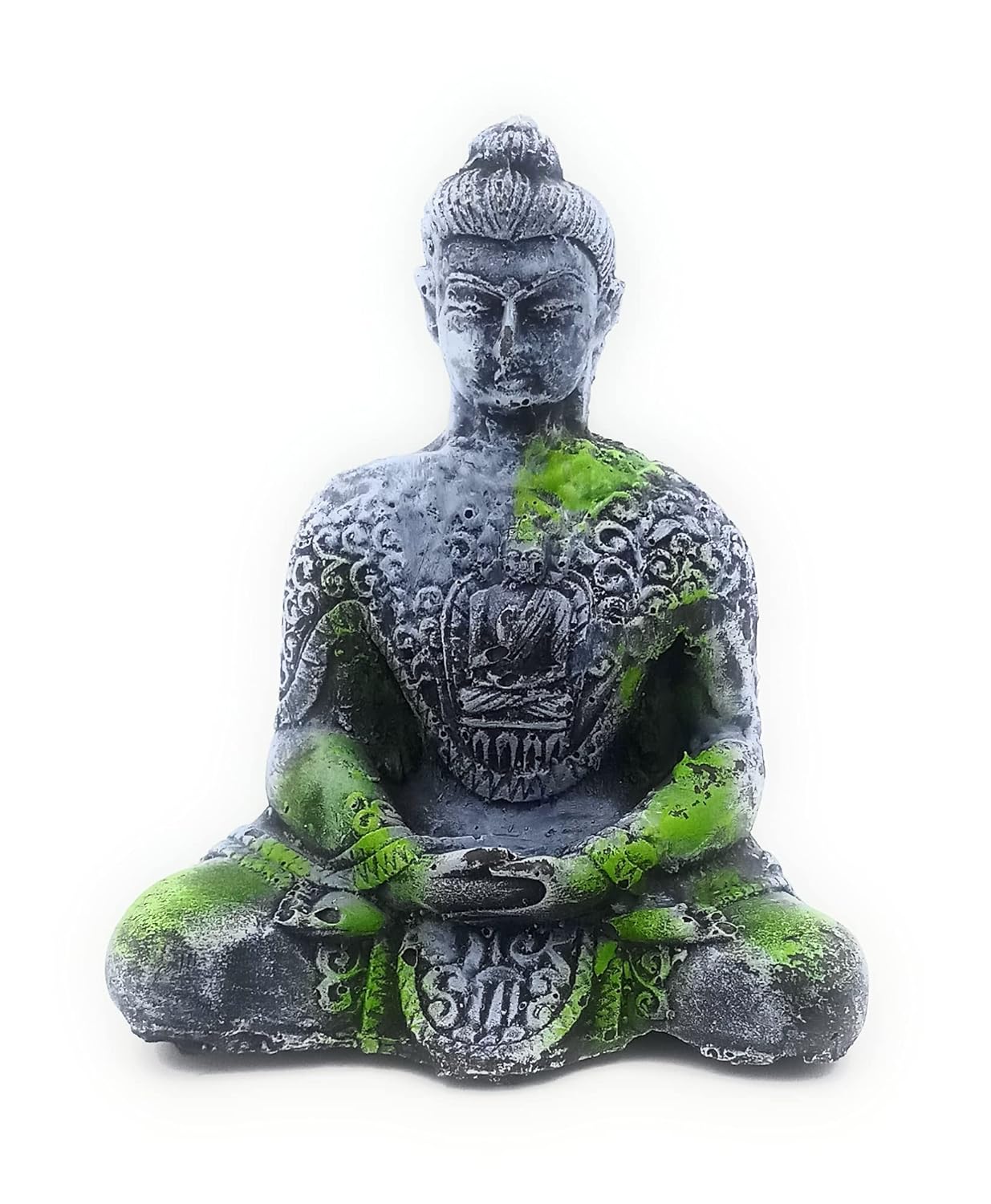 JAINSONS PET PRODUCTS Resin Ancient Look Buddha Statue for Aquarium Pond Fountains and Water Fall Decorat, 12 Cm JAINSONS PET PRODUCTS Resin Ancient Look Buddha Statue for Aquarium Pond Fountains and Water Fall Decorat, 12 Cm