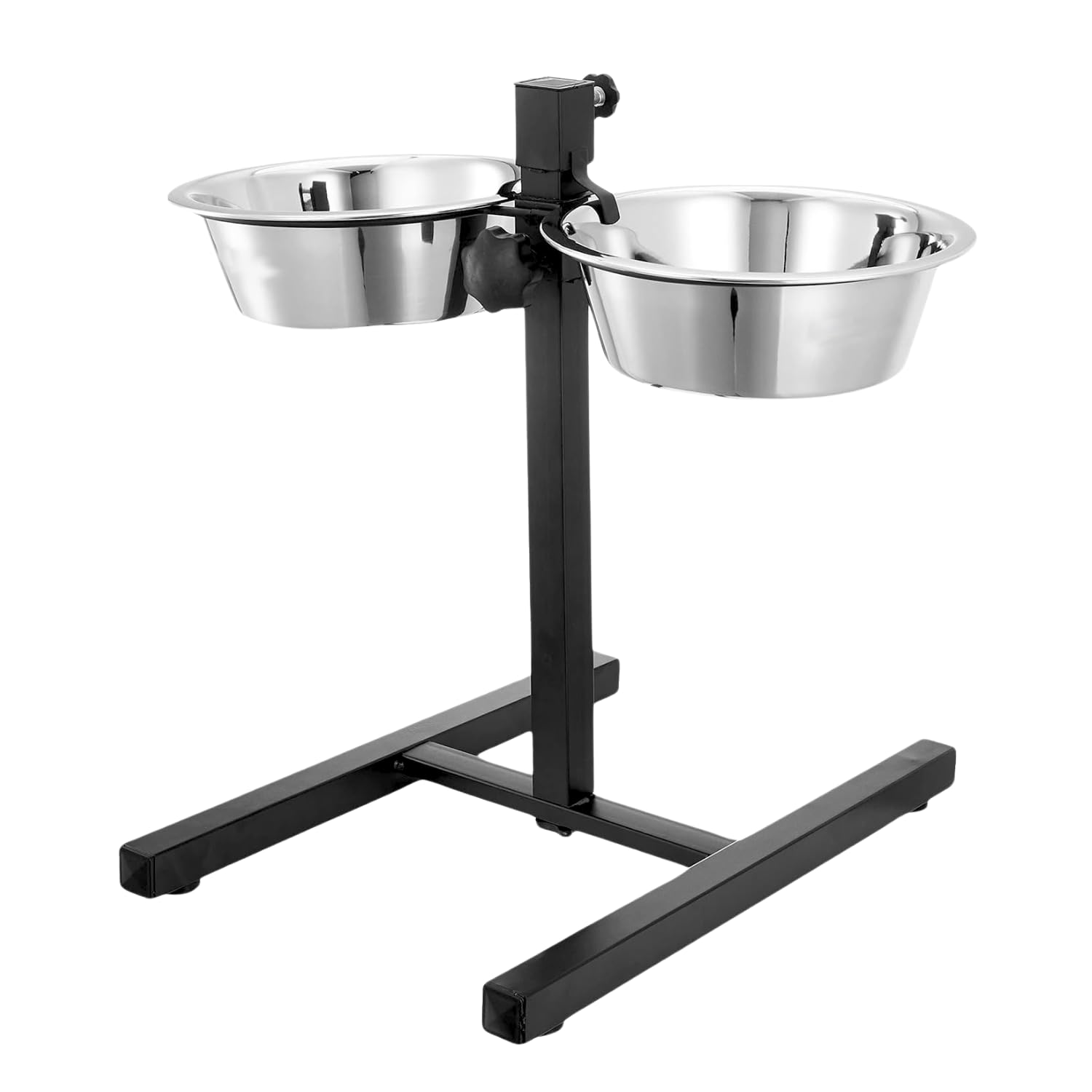 PETS EMPIRE Adjustable Pets Bowl Elevated Double Diner Dog Bowls (1600 ml x 2) | H-Base Stand with Stainless Steel Removable Bowls | Pet Feeder Raised Dog Food Bowl – Dogs Feeding Station