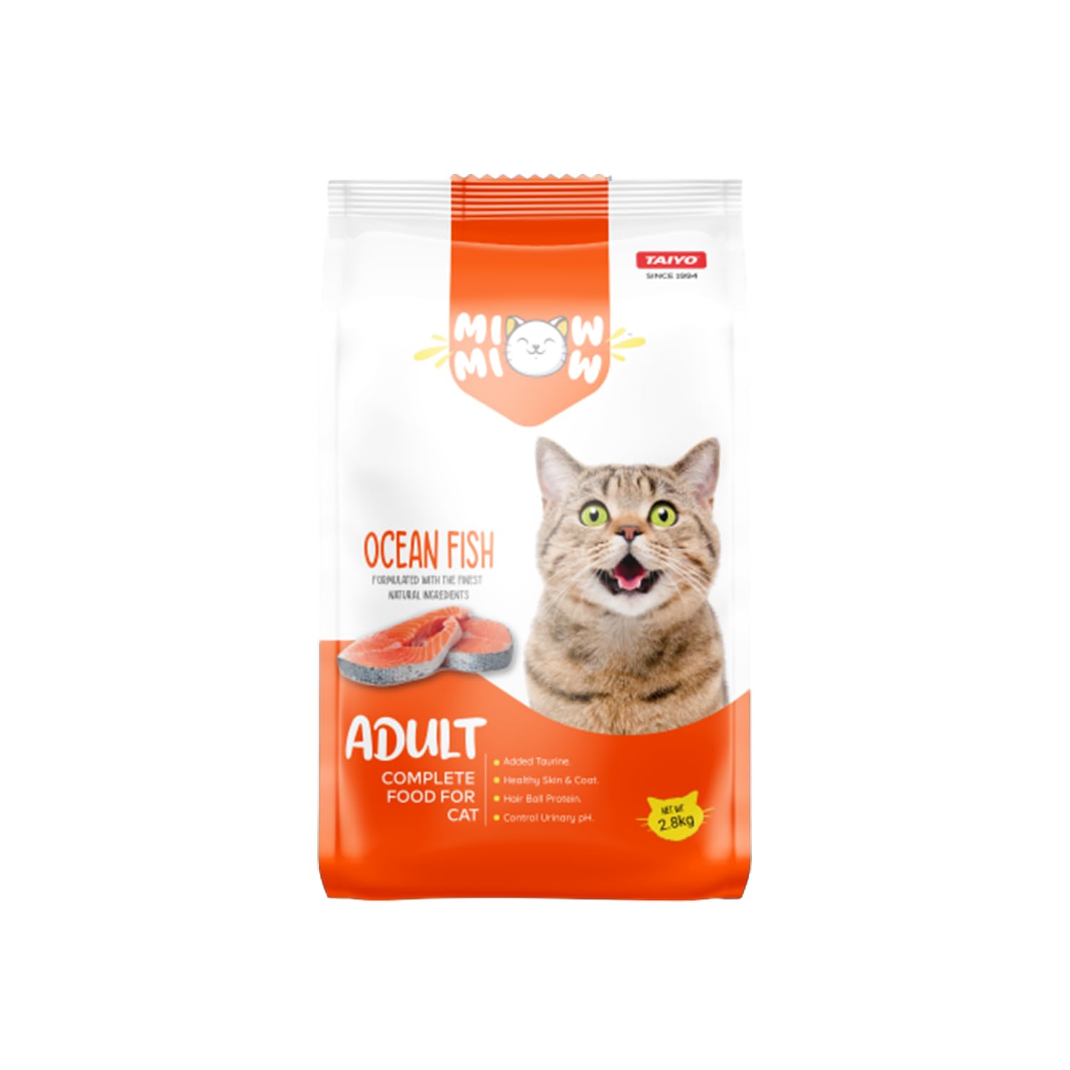 TAIYO Miow Miow Adult Ocean Fish,Dry Cat Food, Complete and Balanced Diet, Formulated with The Finest Natural Ingredients, Vitamins and Minerals, 2.8 Kg