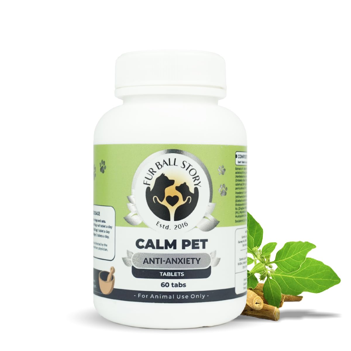 Fur Ball Story Calm PET Relaxant Tablets – 60 Tablets | Anti-Anxiety – Behaviour Modifier Tablets for Dogs for Anxiety, Aggression and Stress