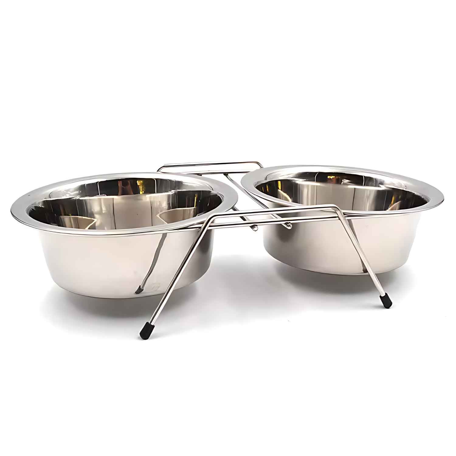 Pets Empire Pet Feeder for Dogs & Cats | Dog Bowl Stand for Large Dogs | Stainless Steel Food and Water Bowls with Iron Stand | Dog Bowls Large Size (900ml X 2 Bowl)