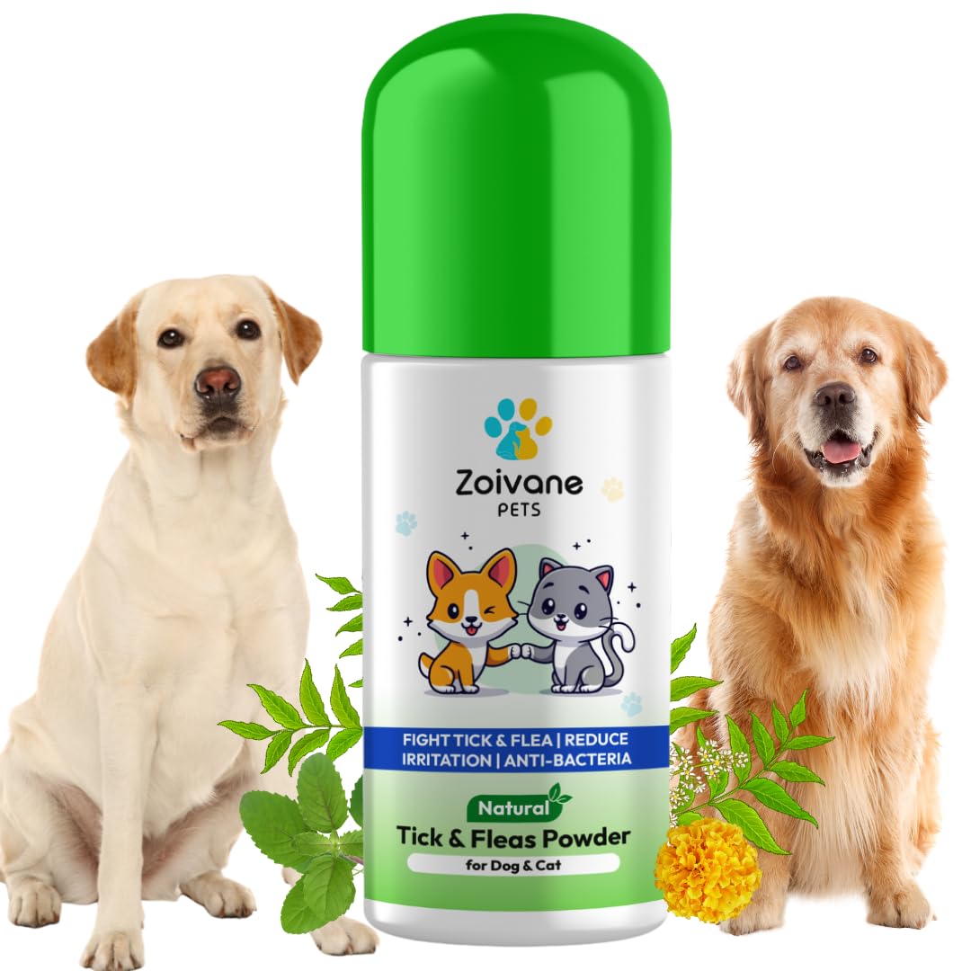 ZOIVANE Tick and Flea Powder for Dogs and Cats (150g) (Pack of 1) | Dog Ticks Powders | Powder for Persian Cat | Pomeranian, Shih Tzu, German Shepherd, Labrador, Golden Retriever