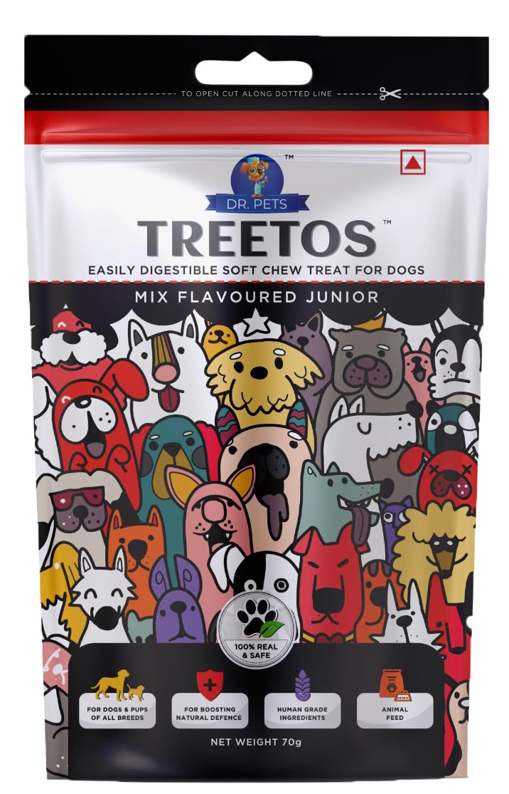 Dr.Pets Treetos Chicken Sticks for Dogs | Dog Chew Stick | Soft Treats with Real Meat | Gluten Free Food for Adult Dogs & Puppies | 85g per Pack | Pack of 1