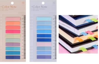 SHUTTLE ART Sticky Notes with Ruler Color Sticky Tabs for Notebook, Books, PET Material Page Tabs Sticky Flags File Index Tabs Office Stationery (2 Packs | 400 Pcs Notes)