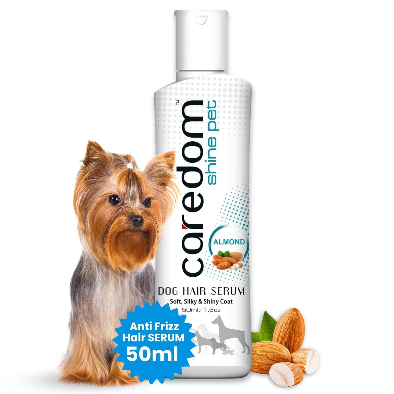 Caredom Shine Pet Dog Hair Serum (Livon) | Anti Frizz Hair Serum for Soft, Silky & Shiny Coat | Pet Hair Serum | Almond Hair Serum | All Dogs Serum | Dog Grooming Product | 50ml | Pack of 1 Caredom Shine Pet Dog Hair Serum (Livon) | Anti Frizz Hair Serum for Soft, Silky & Shiny Coat | Pet Hair Serum | Almond Hair Serum | All Dogs Serum | Dog Grooming Product | 50ml | Pack of 1